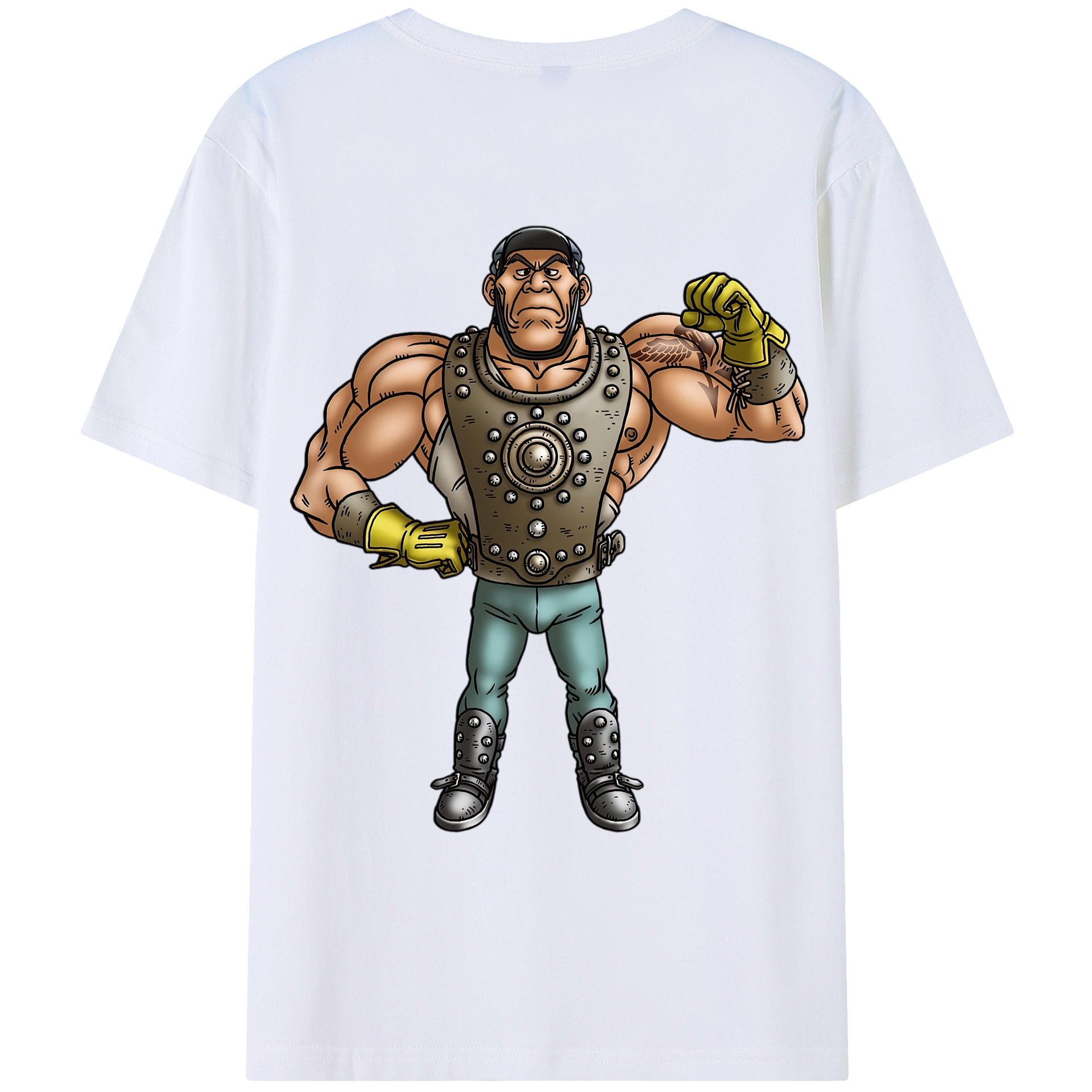 （画像用） ドラゴンクエスト Doragon Kuesuto Dragon Quest 綿100％ メンズ半袖Tシャツ（バックプリント） 通気性