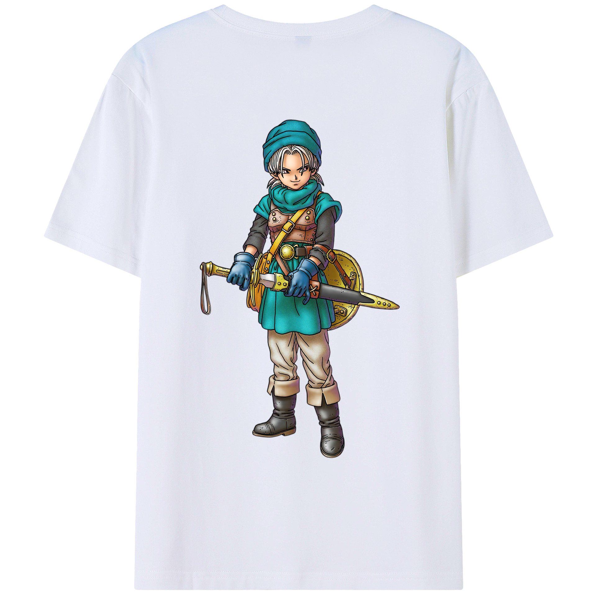 （画像用） ドラゴンクエスト Doragon Kuesuto Dragon Quest 綿100％ メンズ半袖Tシャツ（バックプリント） 通気性
