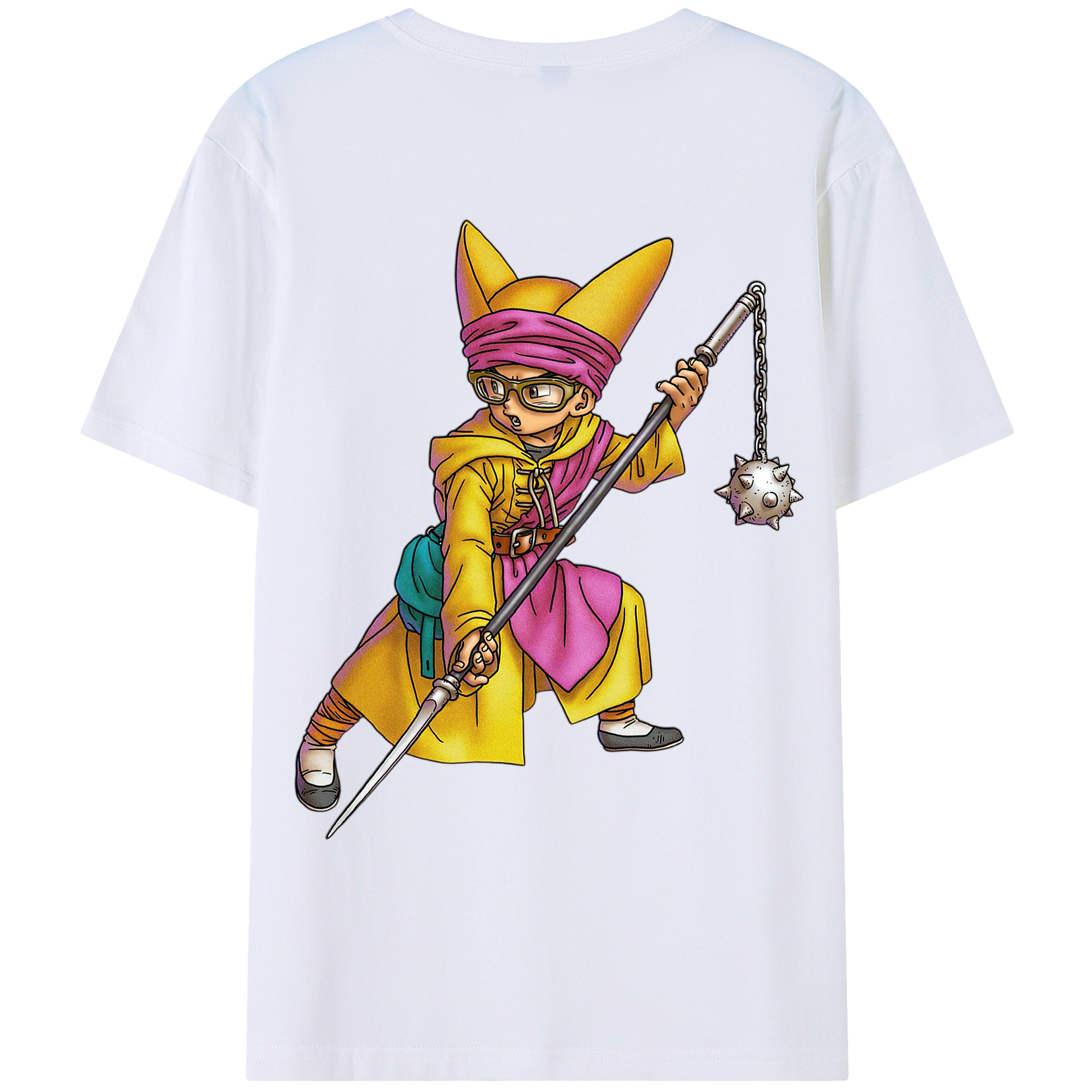 （画像用） ドラゴンクエスト Doragon Kuesuto Dragon Quest 綿100％ メンズ半袖Tシャツ（バックプリント） 通気性