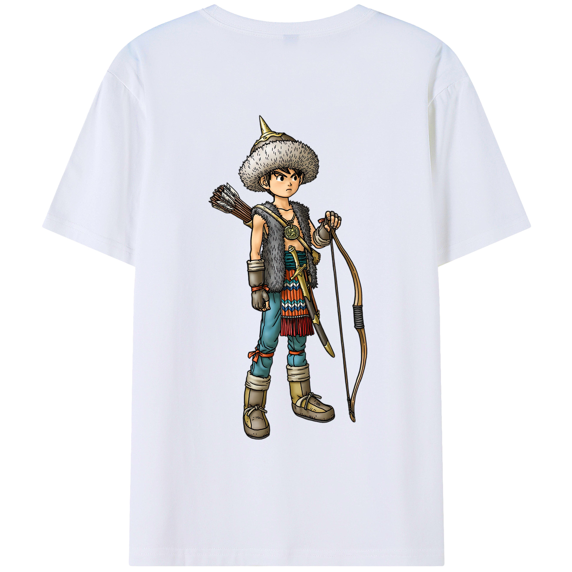 （画像用） ドラゴンクエスト Doragon Kuesuto Dragon Quest 綿100％ メンズ半袖Tシャツ（バックプリント） 通気性