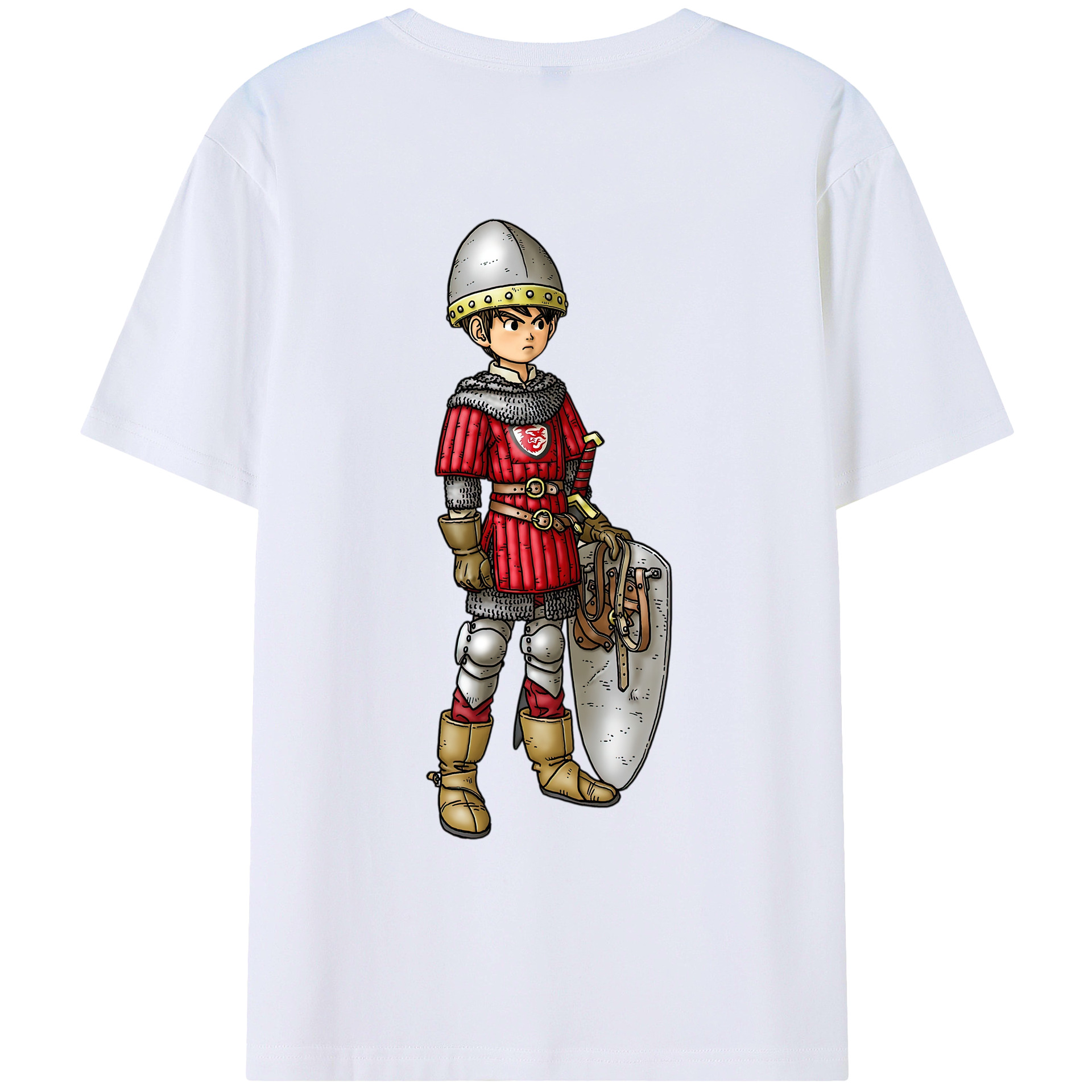 （画像用） ドラゴンクエスト Doragon Kuesuto Dragon Quest 綿100％ メンズ半袖Tシャツ（バックプリント） 通気性