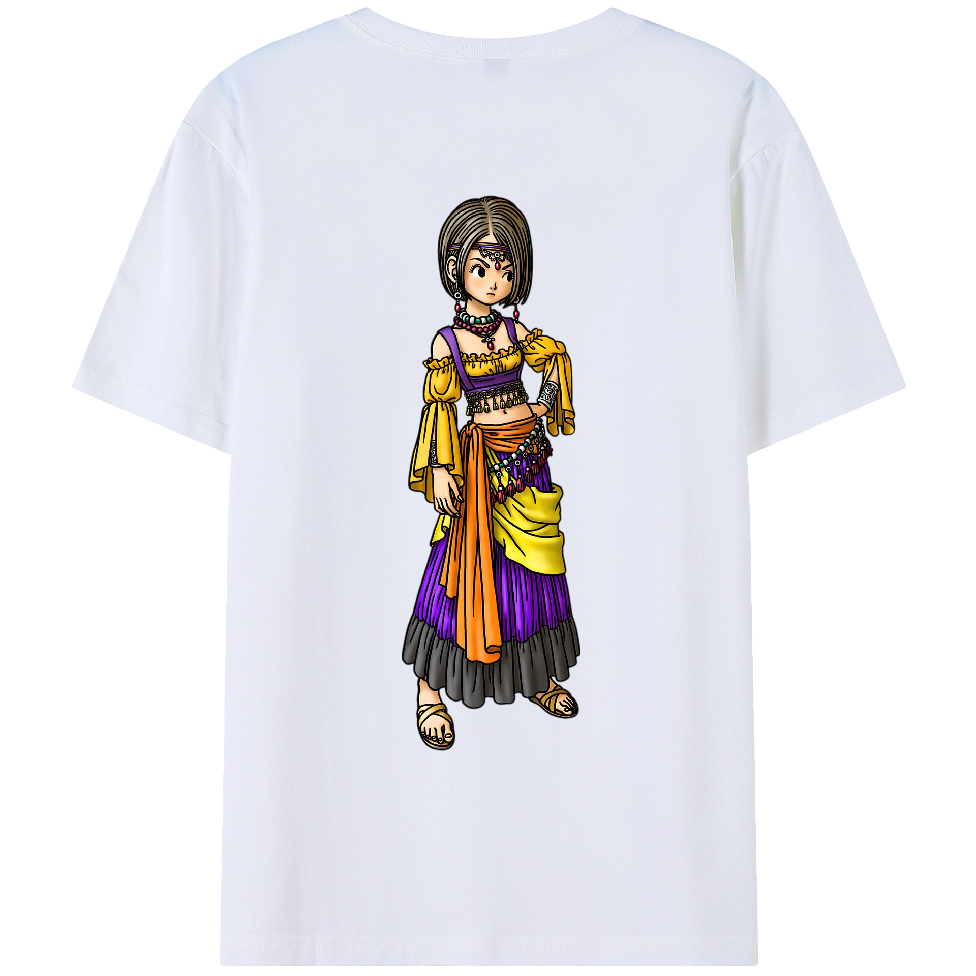 （画像用） ドラゴンクエスト Doragon Kuesuto Dragon Quest 綿100％ メンズ半袖Tシャツ（バックプリント） 通気性