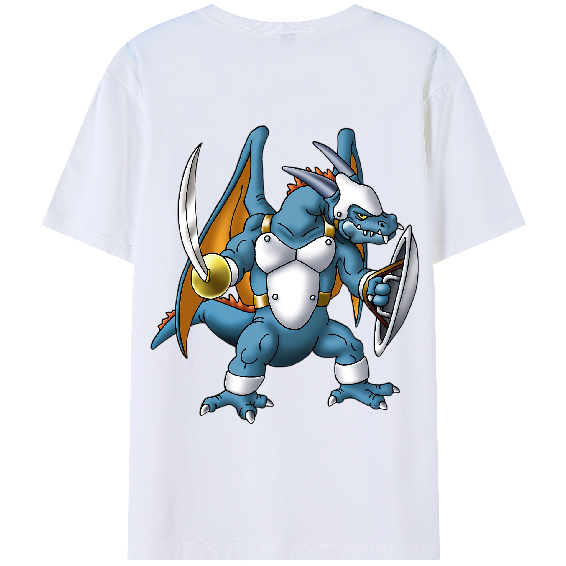 （画像用） ドラゴンクエスト Doragon Kuesuto Dragon Quest 綿100％ メンズ半袖Tシャツ（バックプリント） 通気性