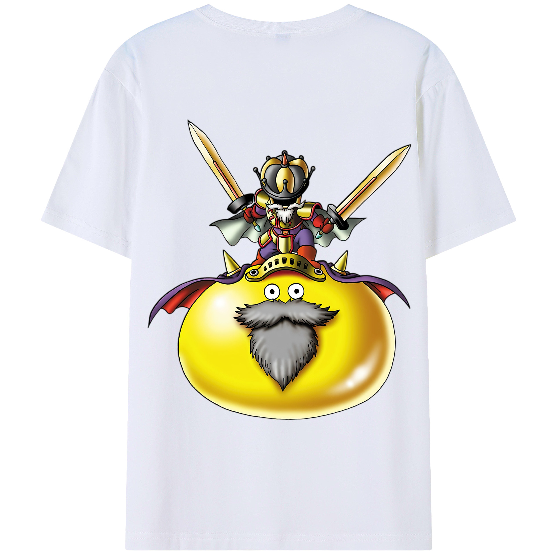 （画像用） ドラゴンクエスト Doragon Kuesuto Dragon Quest 綿100％ メンズ半袖Tシャツ（バックプリント） 通気性