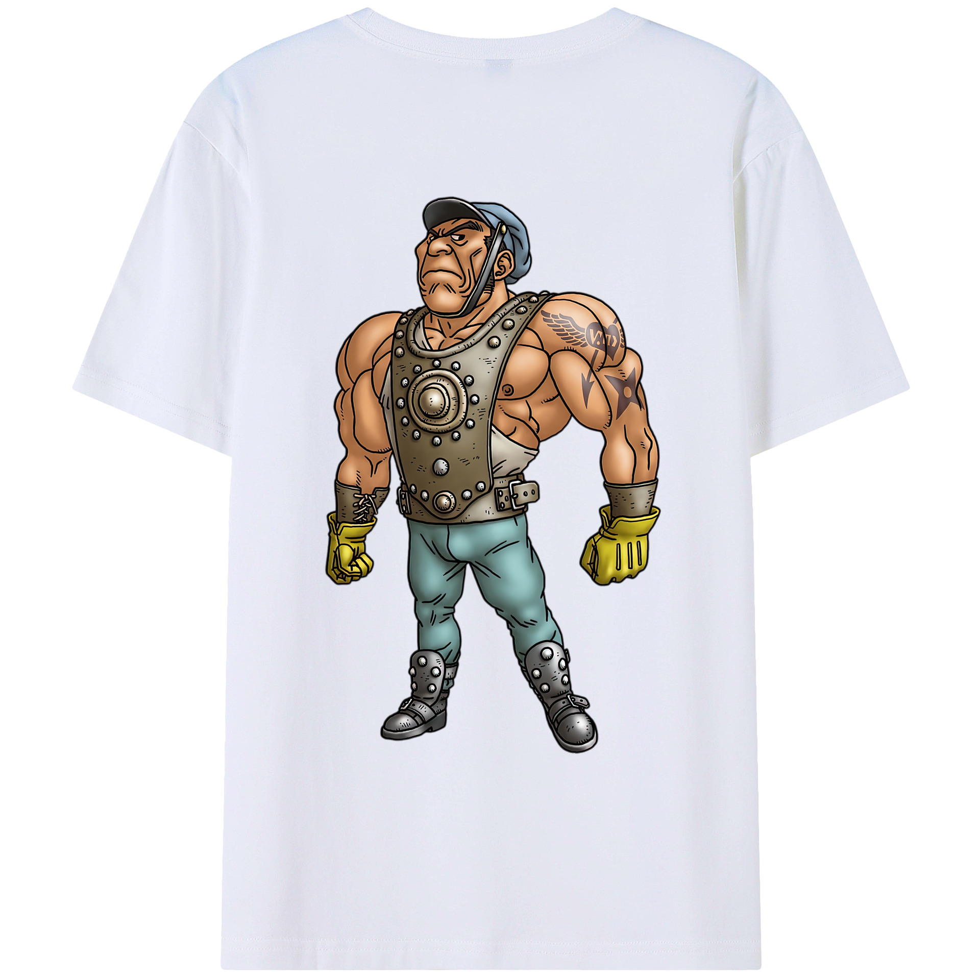 （画像用） ドラゴンクエスト Doragon Kuesuto Dragon Quest 綿100％ メンズ半袖Tシャツ（バックプリント） 通気性