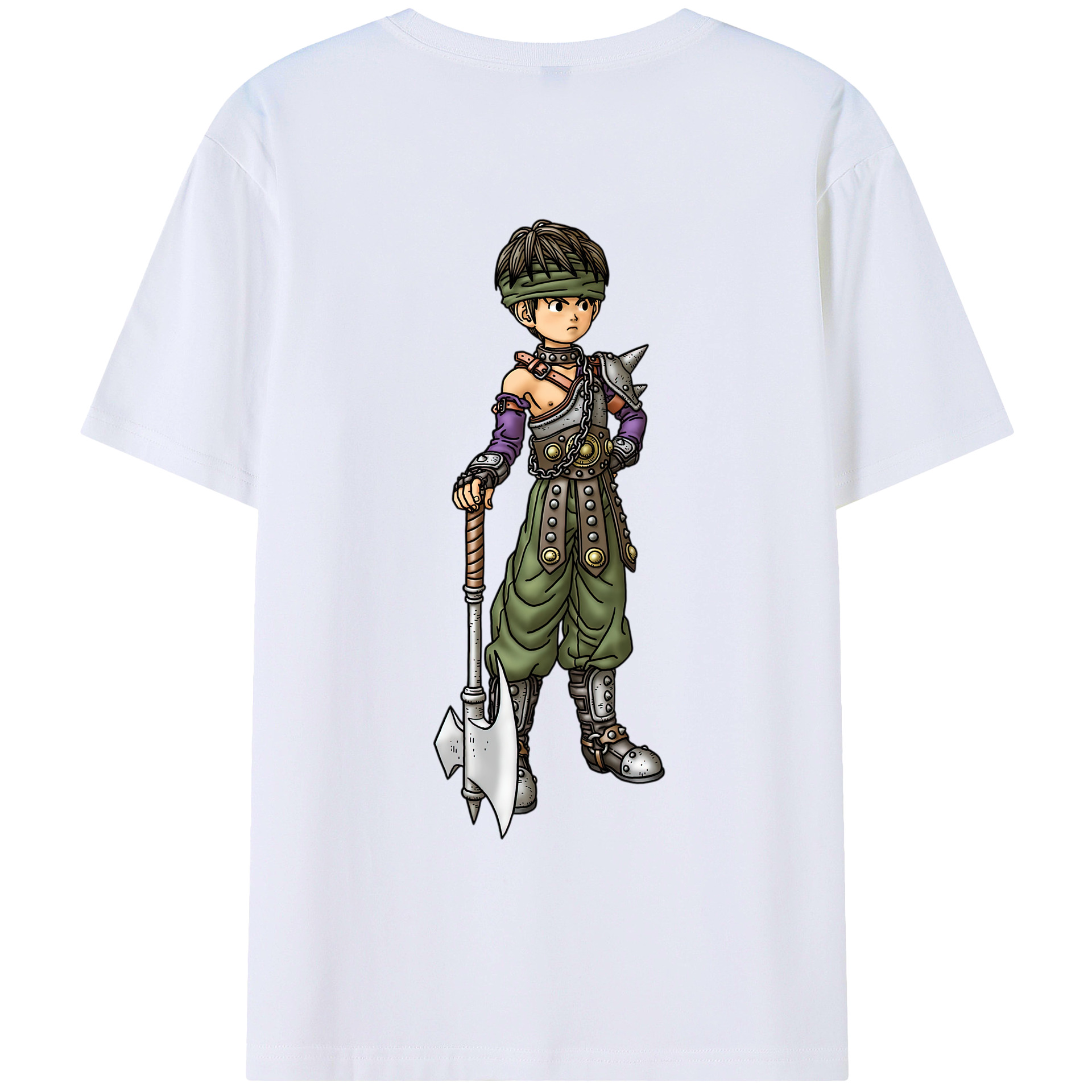 （画像用） ドラゴンクエスト Doragon Kuesuto Dragon Quest 綿100％ メンズ半袖Tシャツ（バックプリント） 通気性