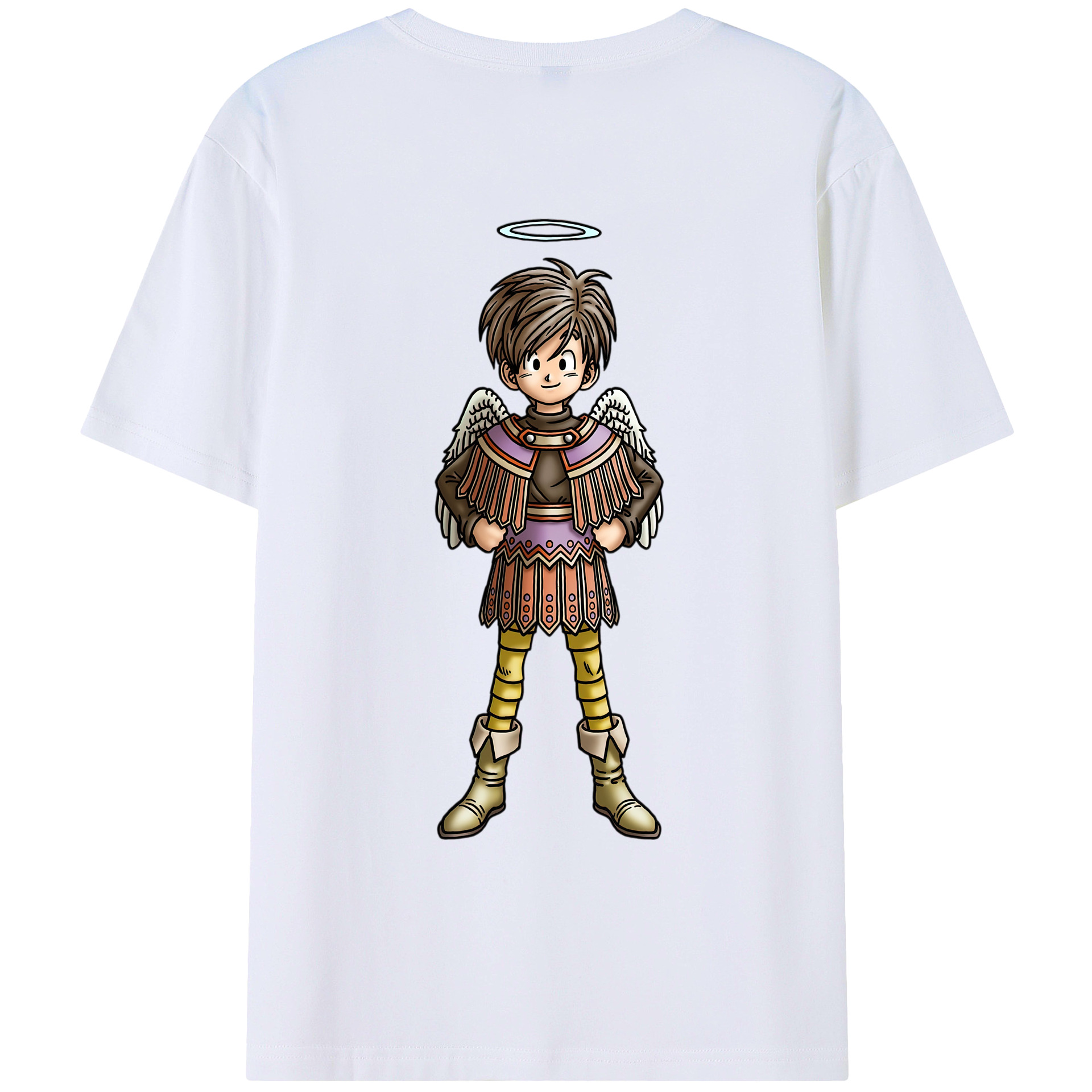 （画像用） ドラゴンクエスト Doragon Kuesuto Dragon Quest 綿100％ メンズ半袖Tシャツ（バックプリント） 通気性