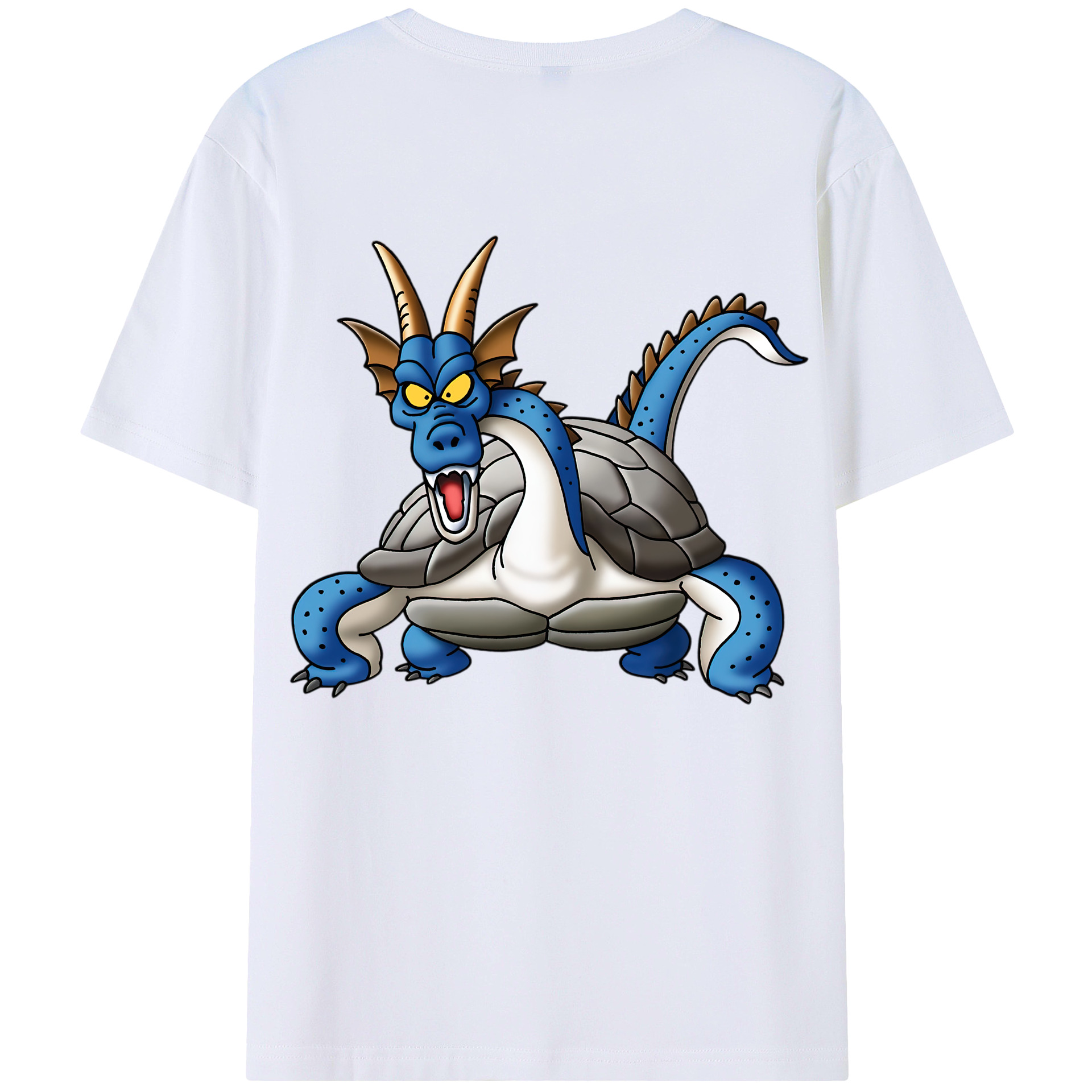 （画像用） ドラゴンクエスト Doragon Kuesuto Dragon Quest 綿100％ メンズ半袖Tシャツ（バックプリント） 通気性