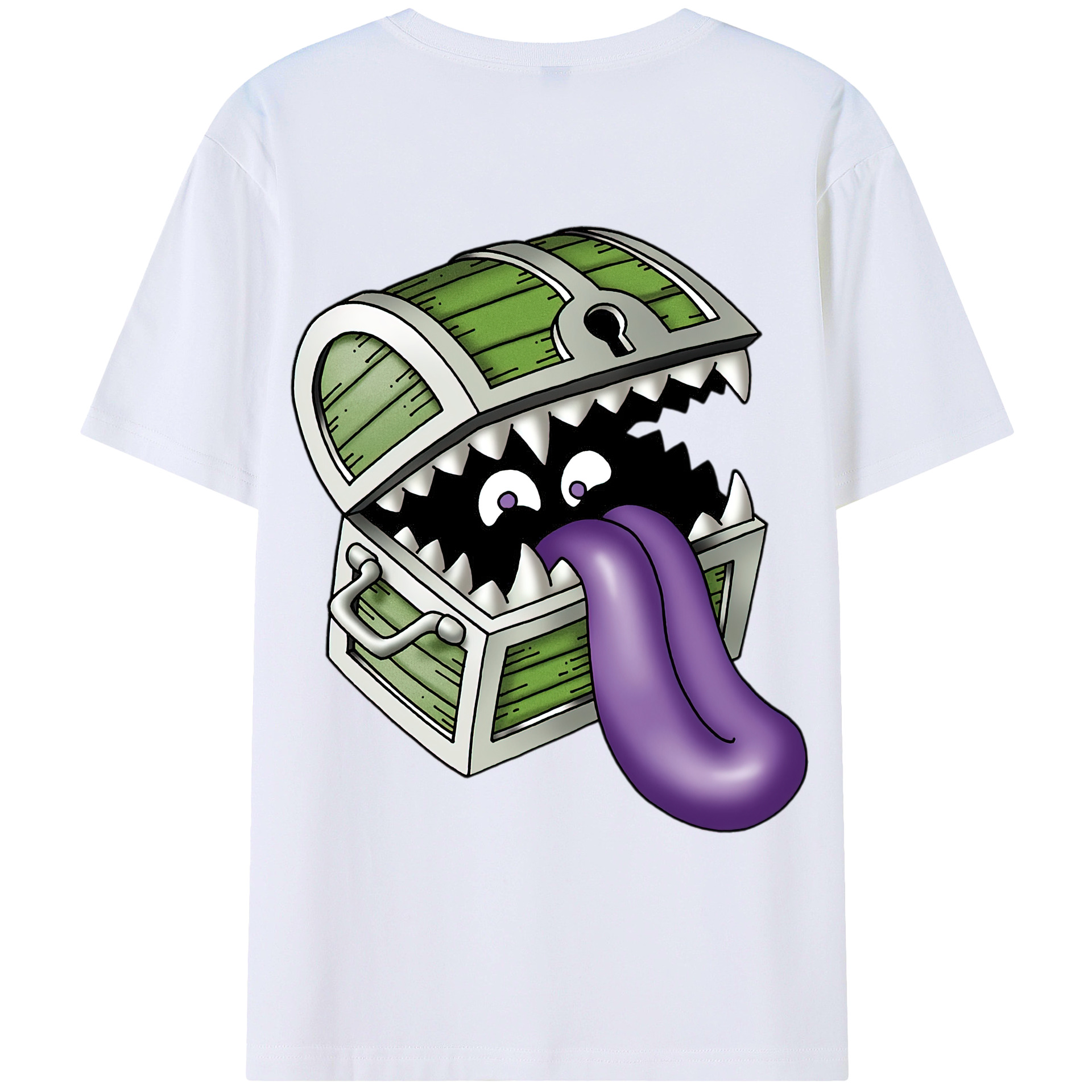 （画像用） ドラゴンクエスト Doragon Kuesuto Dragon Quest 綿100％ メンズ半袖Tシャツ（バックプリント） 通気性