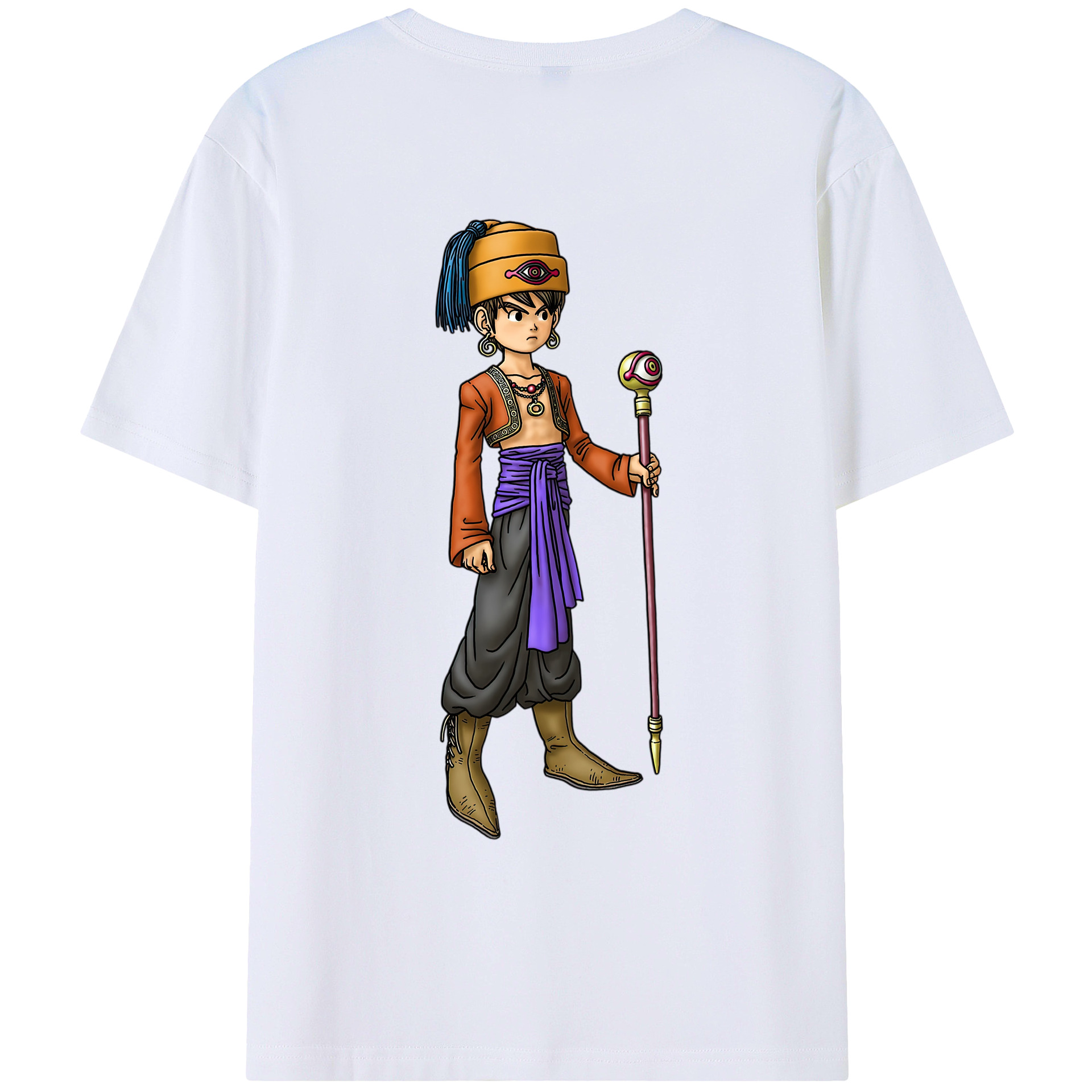 （画像用） ドラゴンクエスト Doragon Kuesuto Dragon Quest 綿100％ メンズ半袖Tシャツ（バックプリント） 通気性