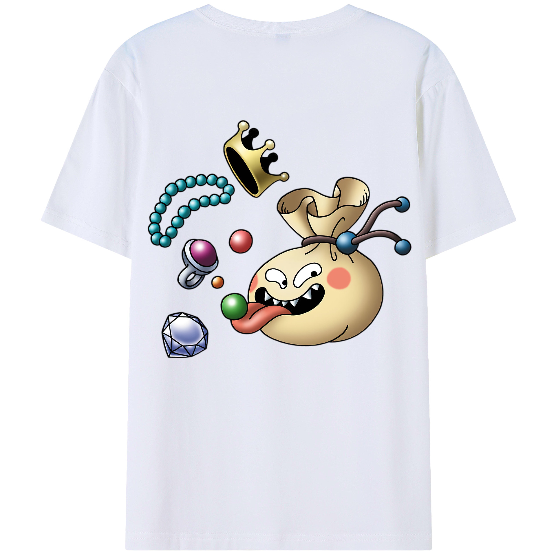 （画像用） ドラゴンクエスト Doragon Kuesuto Dragon Quest 綿100％ メンズ半袖Tシャツ（バックプリント） 通気性