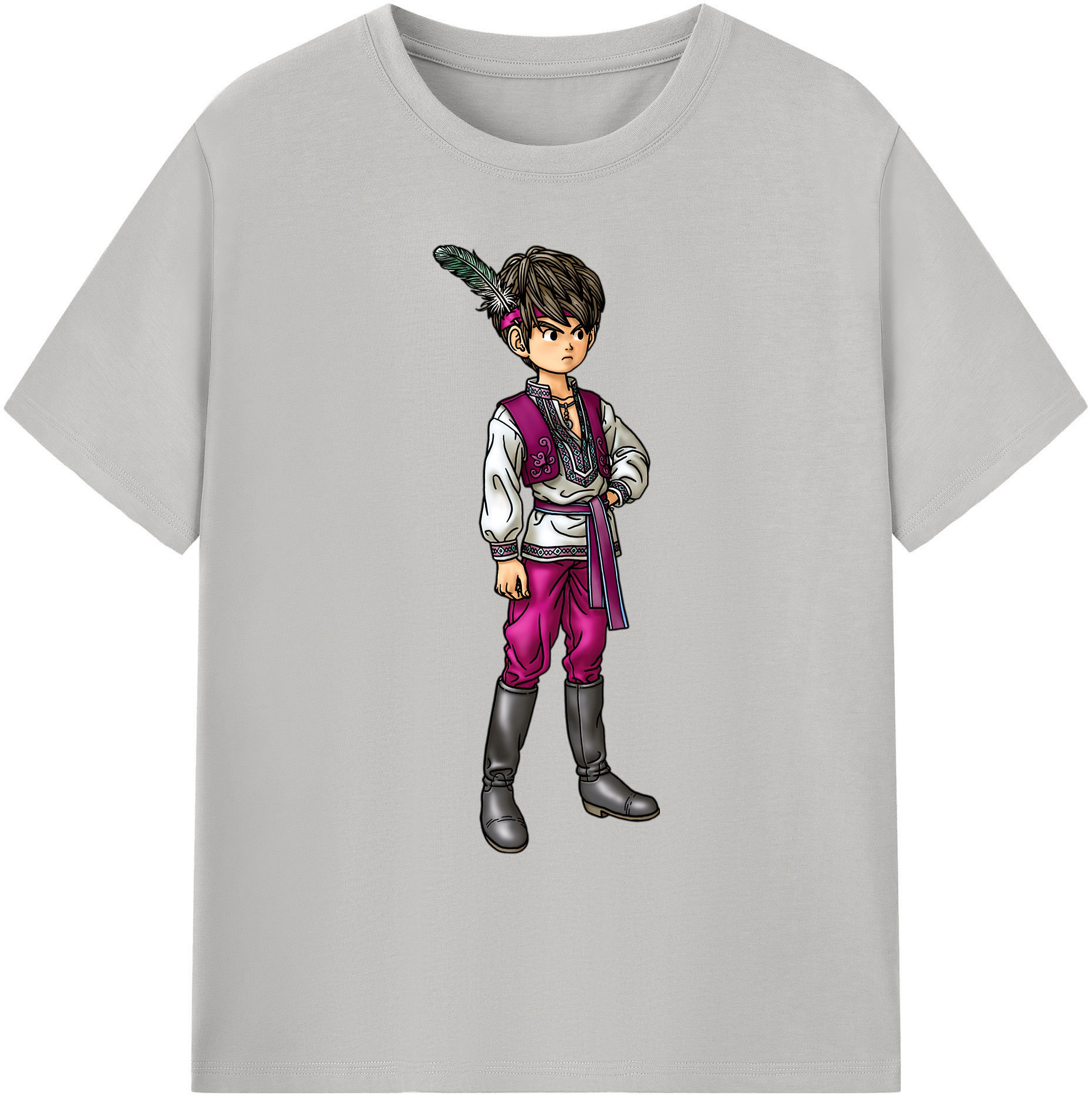 （画像用） ドラゴンクエスト Doragon Kuesuto Dragon Quest 綿100％ メンズ半袖Tシャツ｜肌触りやわらか＆通気性