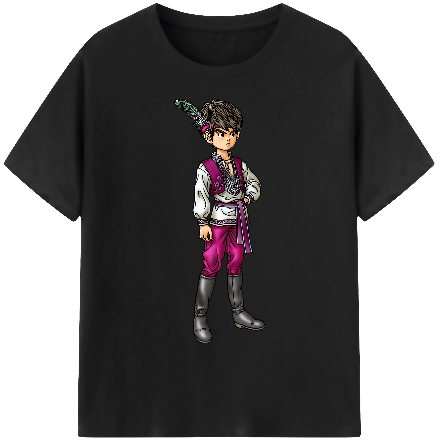 （画像用） ドラゴンクエスト Doragon Kuesuto Dragon Quest 綿100％ メンズ半袖Tシャツ｜肌触りやわらか＆通気性