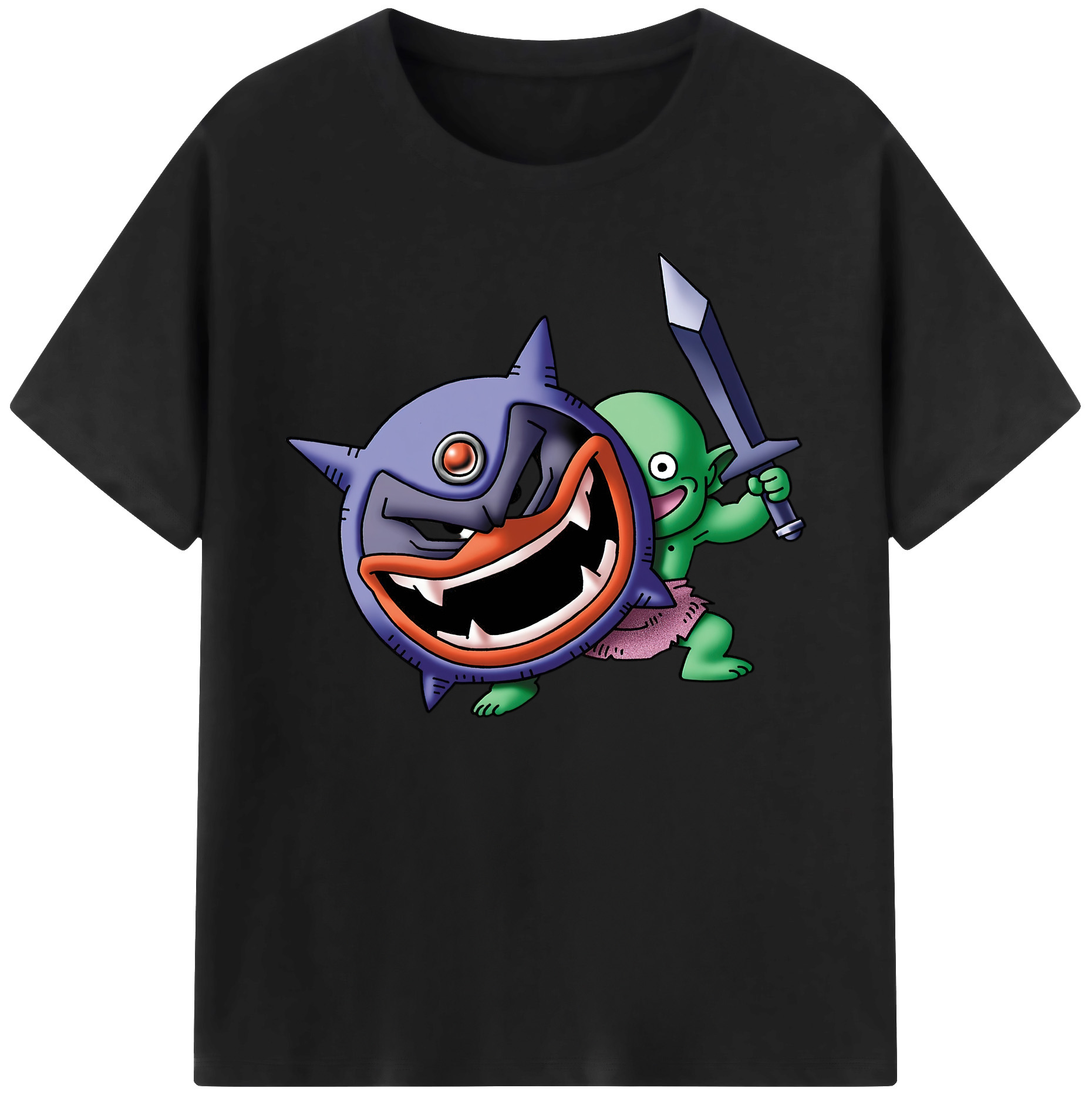 （画像用） ドラゴンクエスト Doragon Kuesuto Dragon Quest 綿100％ メンズ半袖Tシャツ｜肌触りやわらか＆通気性