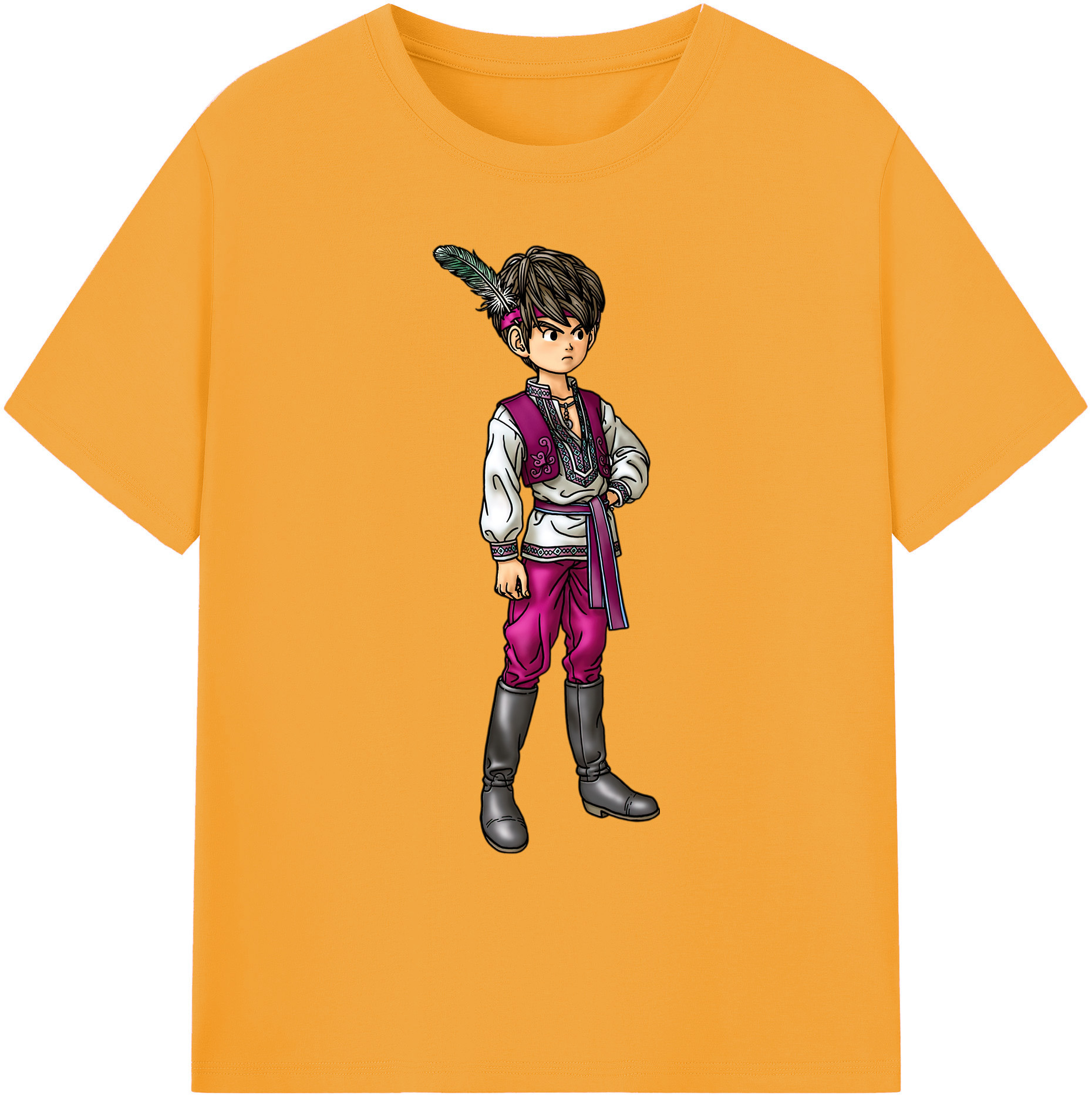 （画像用） ドラゴンクエスト Doragon Kuesuto Dragon Quest 綿100％ メンズ半袖Tシャツ｜肌触りやわらか＆通気性