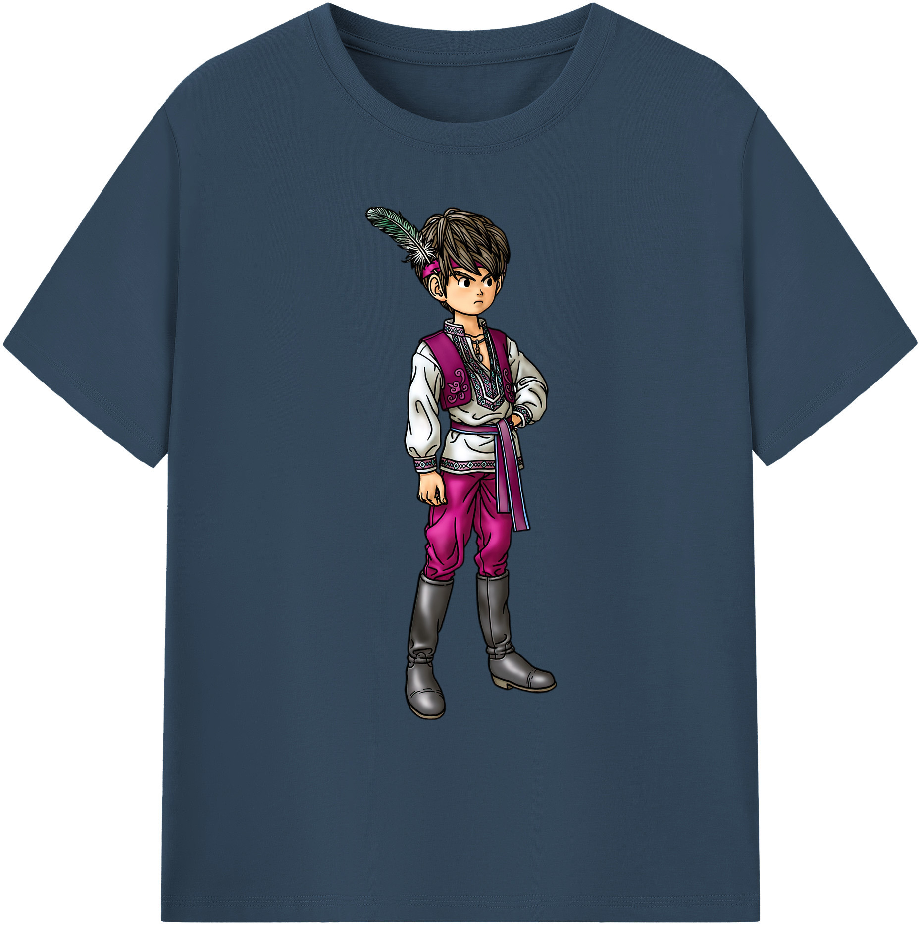 （画像用） ドラゴンクエスト Doragon Kuesuto Dragon Quest 綿100％ メンズ半袖Tシャツ｜肌触りやわらか＆通気性