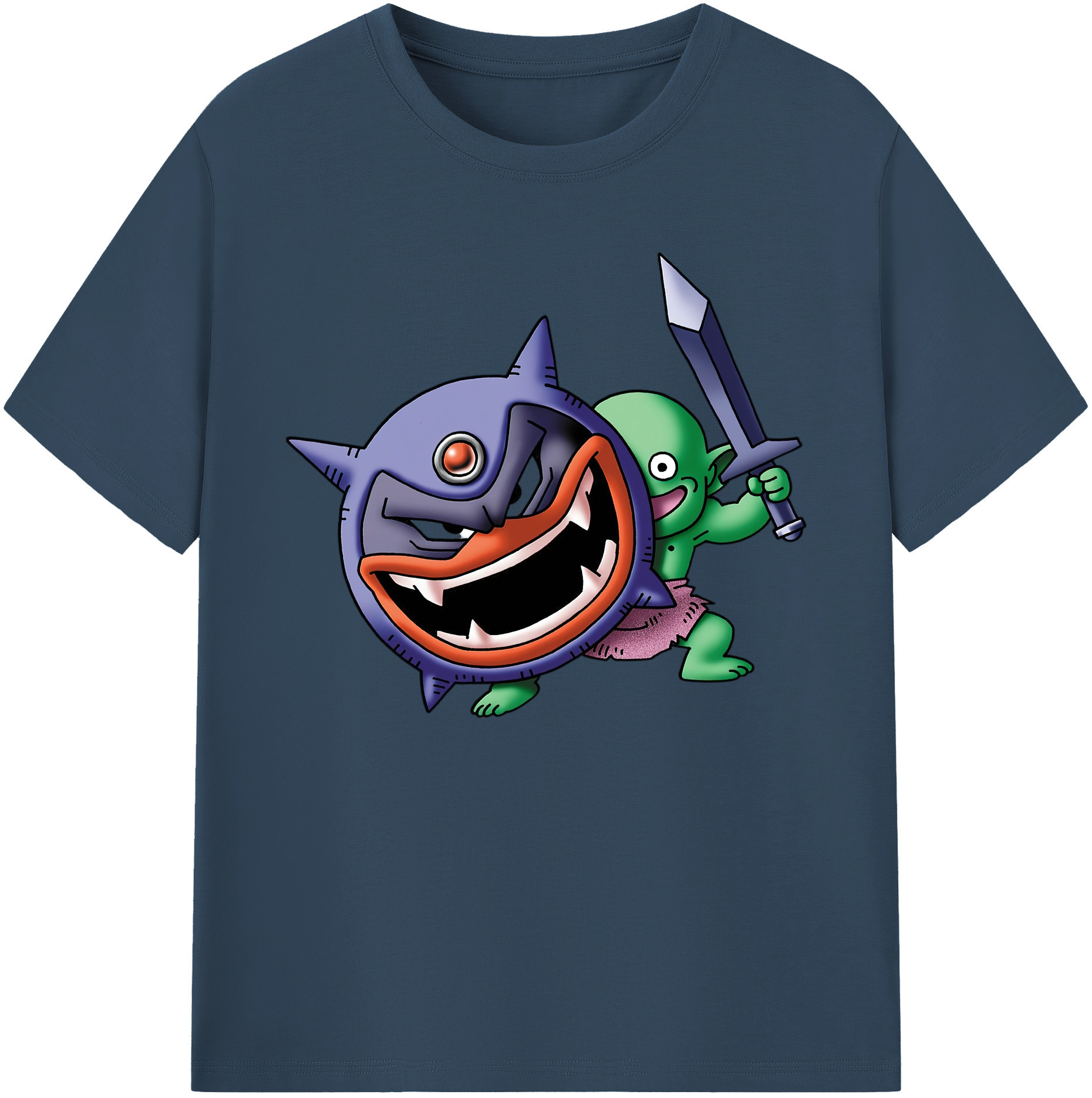 （画像用） ドラゴンクエスト Doragon Kuesuto Dragon Quest 綿100％ メンズ半袖Tシャツ｜肌触りやわらか＆通気性