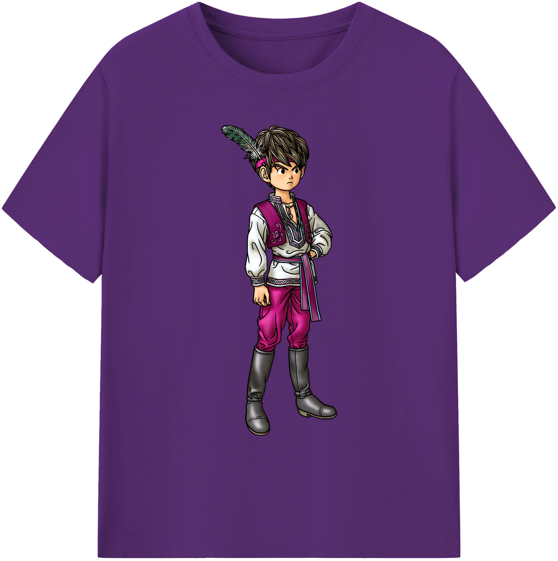 （画像用） ドラゴンクエスト Doragon Kuesuto Dragon Quest 綿100％ メンズ半袖Tシャツ｜肌触りやわらか＆通気性
