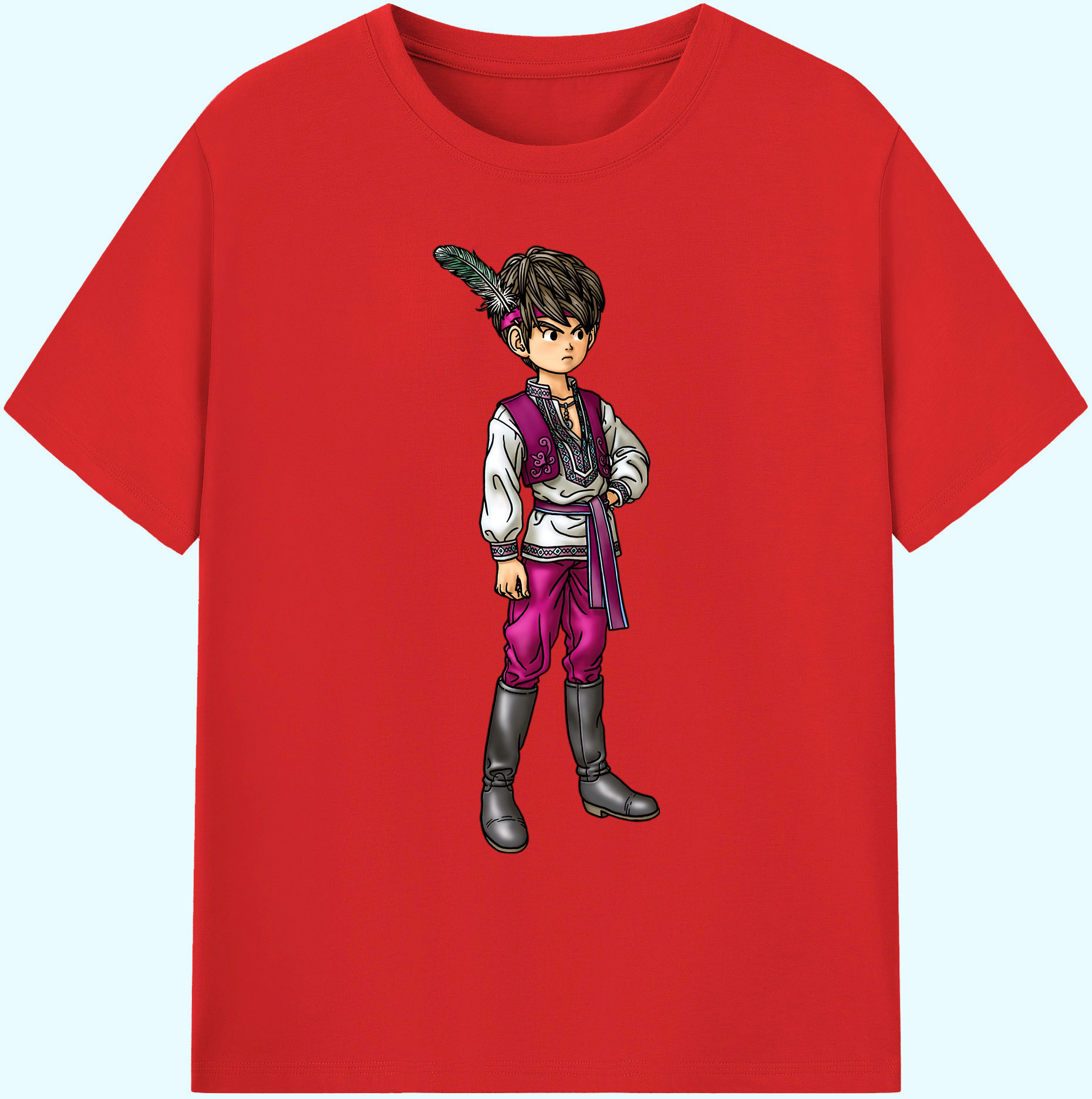 （画像用） ドラゴンクエスト Doragon Kuesuto Dragon Quest 綿100％ メンズ半袖Tシャツ｜肌触りやわらか＆通気性