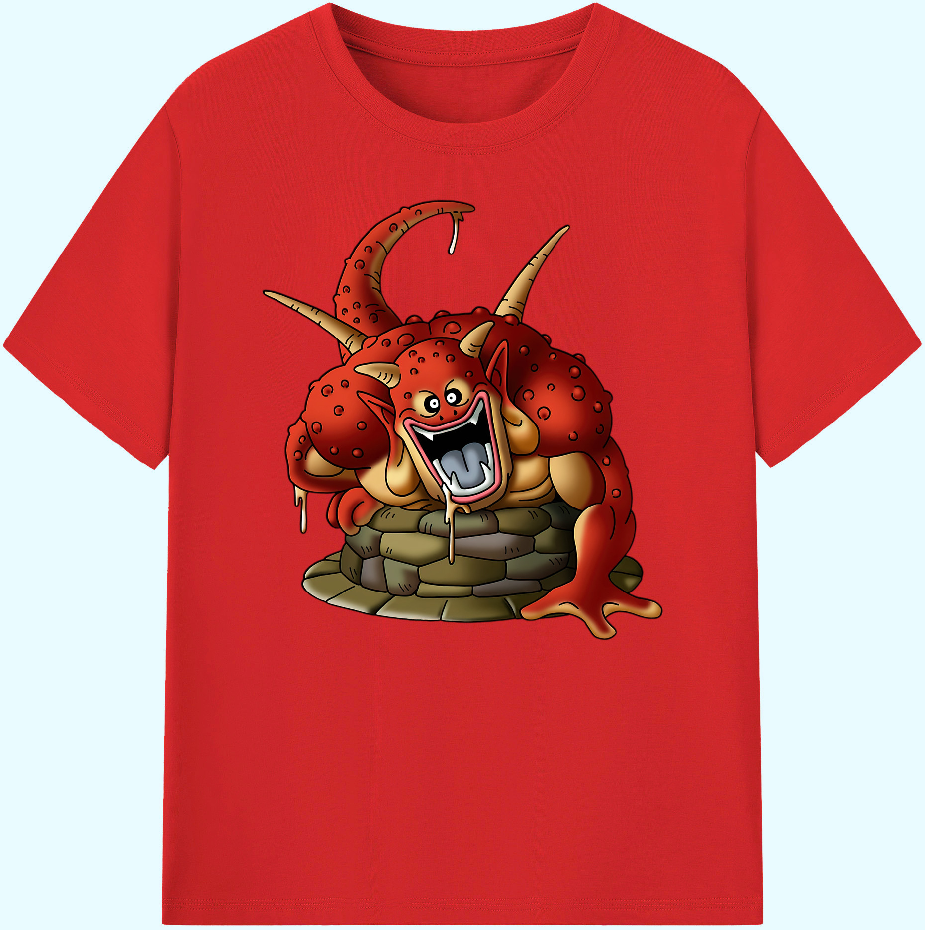 （画像用） ドラゴンクエスト Doragon Kuesuto Dragon Quest 綿100％ メンズ半袖Tシャツ｜肌触りやわらか＆通気性