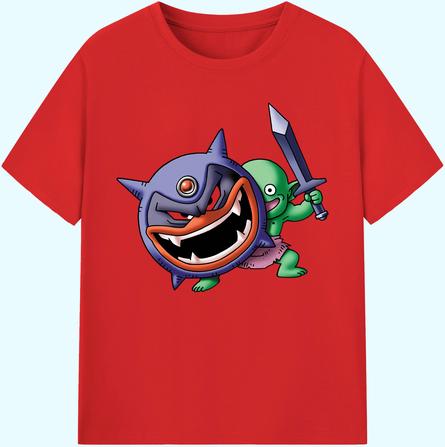 （画像用） ドラゴンクエスト Doragon Kuesuto Dragon Quest 綿100％ メンズ半袖Tシャツ｜肌触りやわらか＆通気性