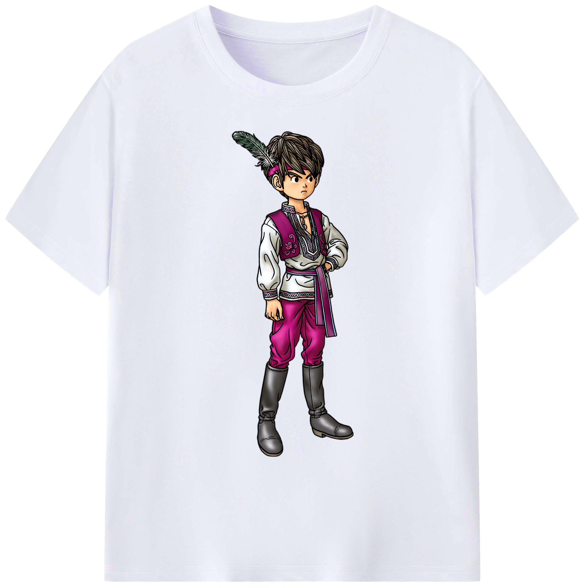 （画像用） ドラゴンクエスト Doragon Kuesuto Dragon Quest 綿100％ メンズ半袖Tシャツ｜肌触りやわらか＆通気性