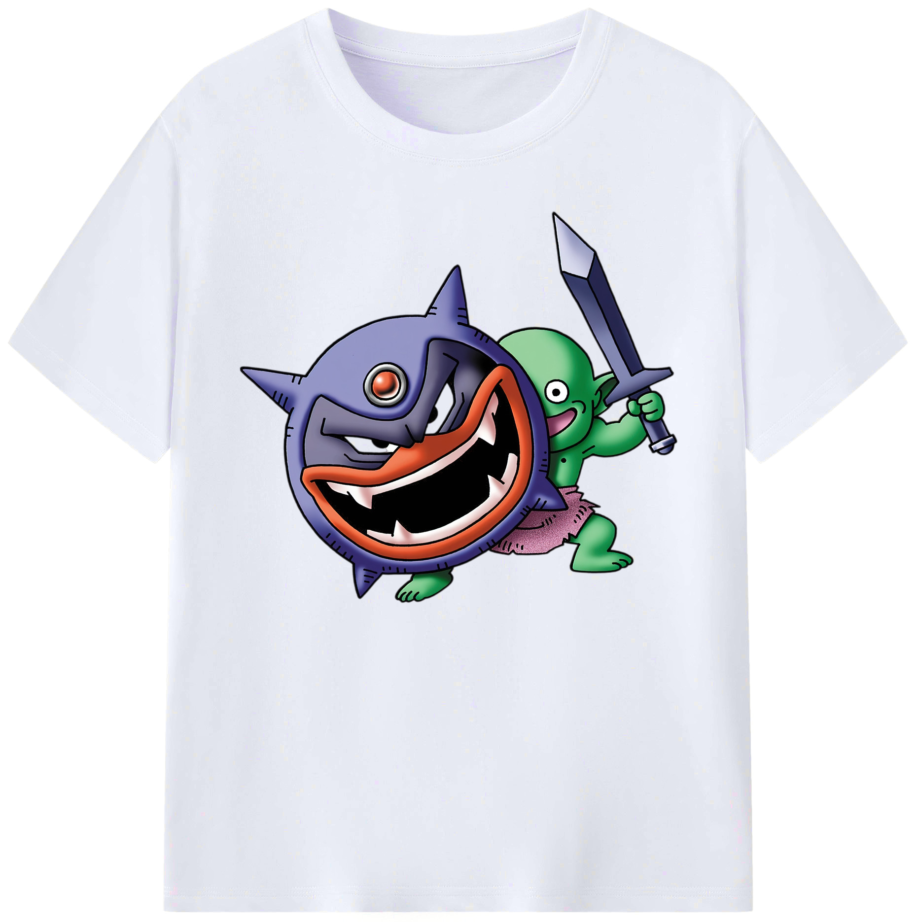 （画像用） ドラゴンクエスト Doragon Kuesuto Dragon Quest 綿100％ メンズ半袖Tシャツ｜肌触りやわらか＆通気性