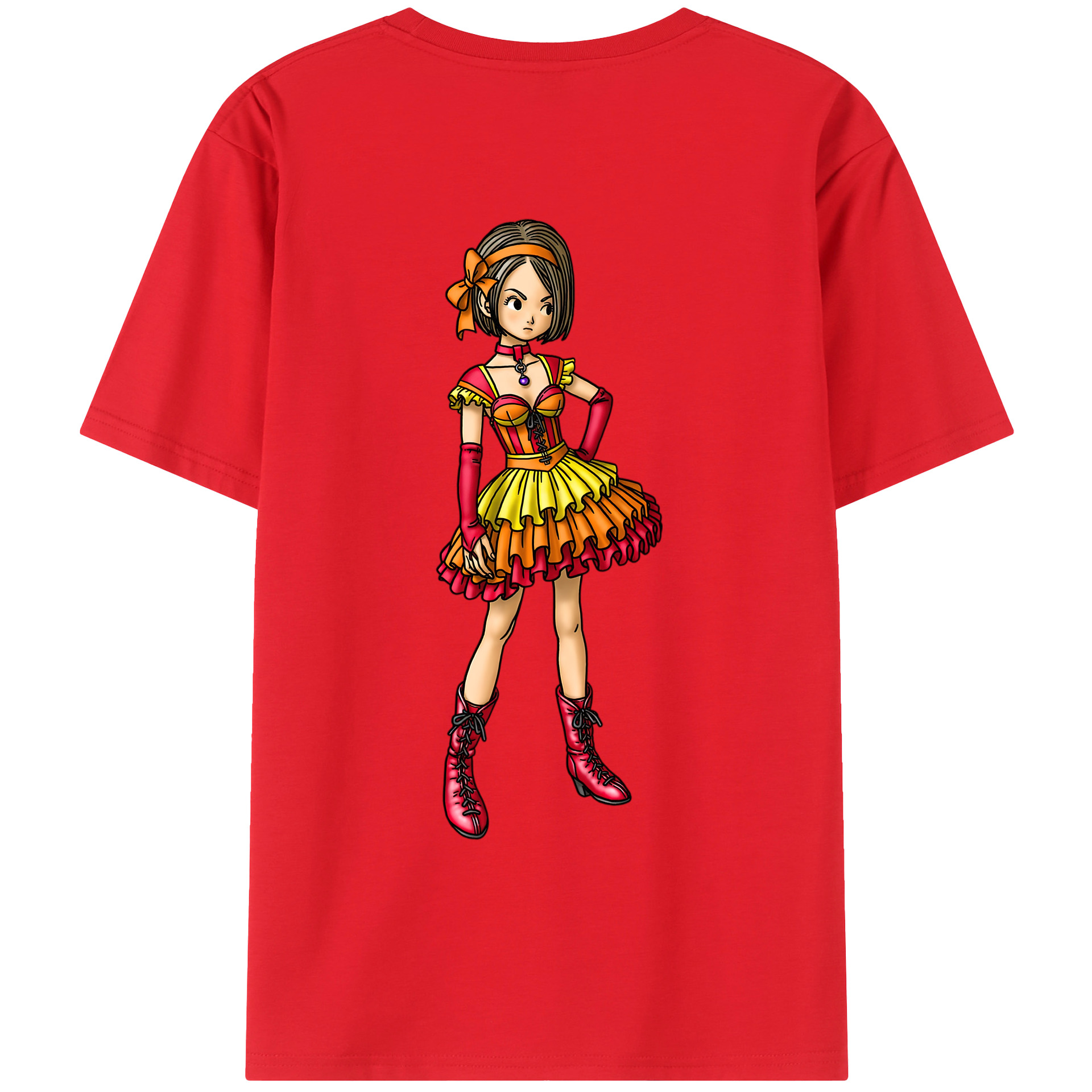 （画像用） ドラゴンクエスト Doragon Kuesuto Dragon Quest レディース半袖Tシャツ(バックプリント)
