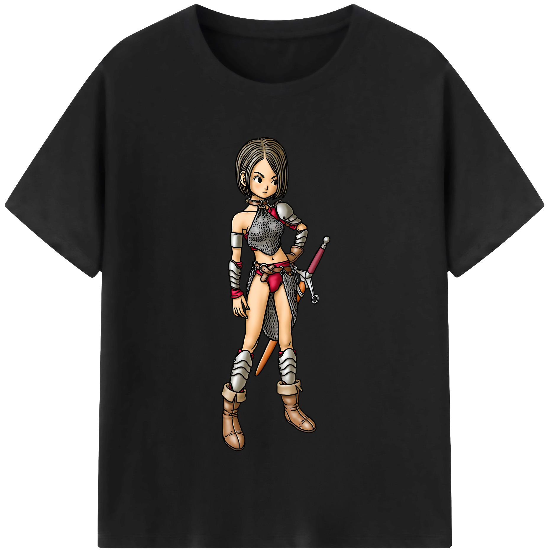 （画像用） ドラゴンクエスト Doragon Kuesuto Dragon Quest レディースカジュアルプリントTシャツ（綿100％）