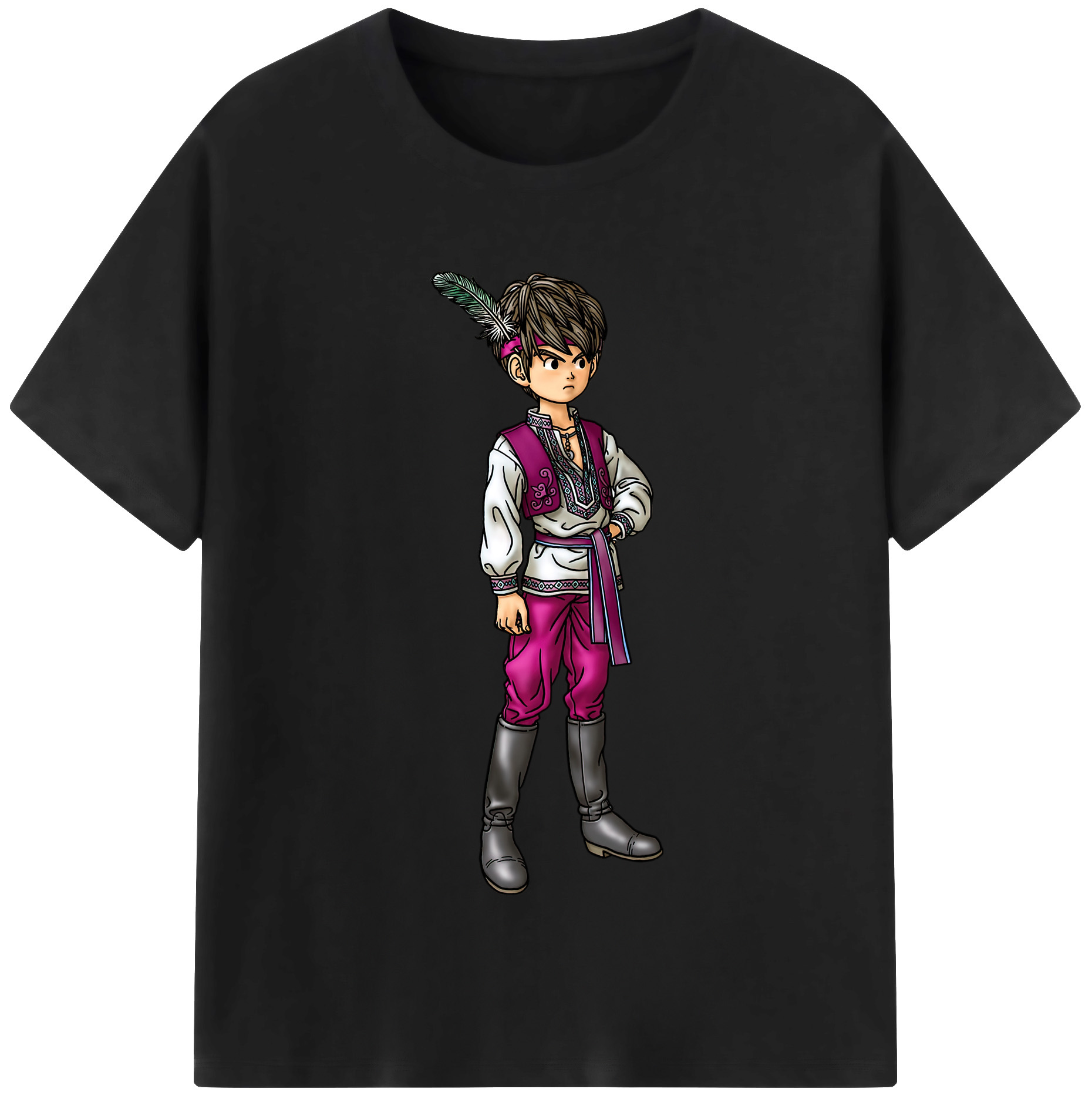 （画像用） ドラゴンクエスト Doragon Kuesuto Dragon Quest レディースカジュアルプリントTシャツ（綿100％）