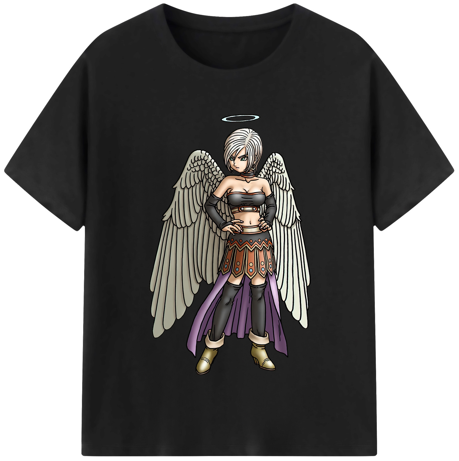（画像用） ドラゴンクエスト Doragon Kuesuto Dragon Quest レディースカジュアルプリントTシャツ（綿100％）