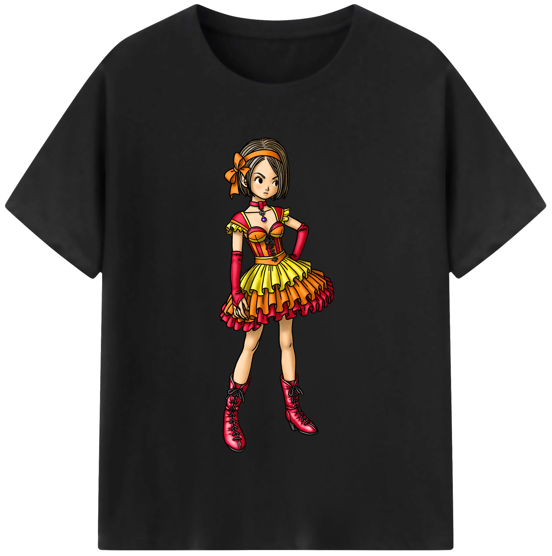 （画像用） ドラゴンクエスト Doragon Kuesuto Dragon Quest レディースカジュアルプリントTシャツ（綿100％）