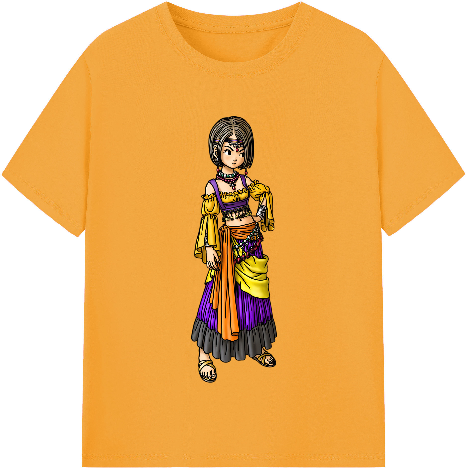 （画像用） ドラゴンクエスト Doragon Kuesuto Dragon Quest レディースカジュアルプリントTシャツ（綿100％）