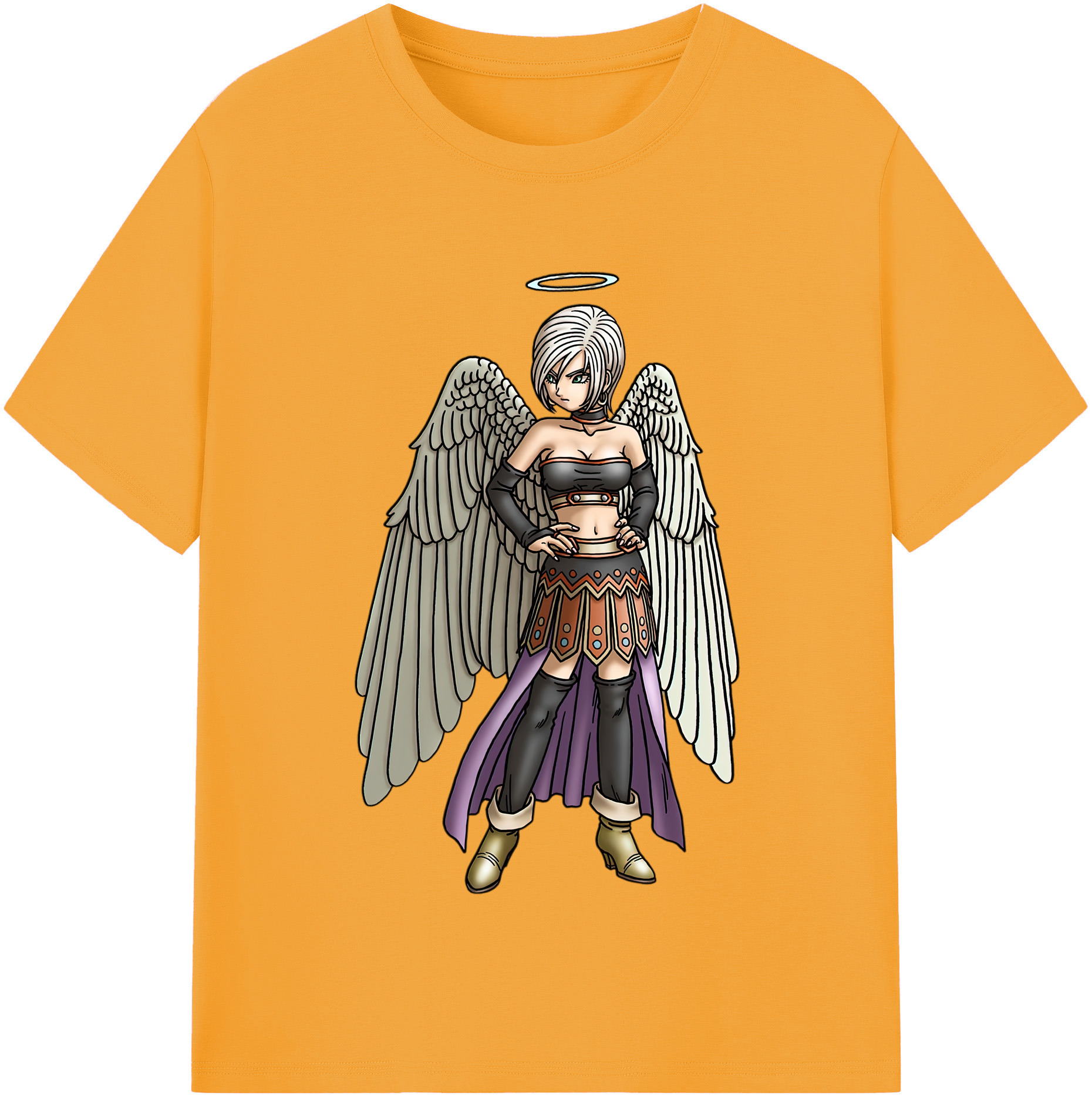 （画像用） ドラゴンクエスト Doragon Kuesuto Dragon Quest レディースカジュアルプリントTシャツ（綿100％）