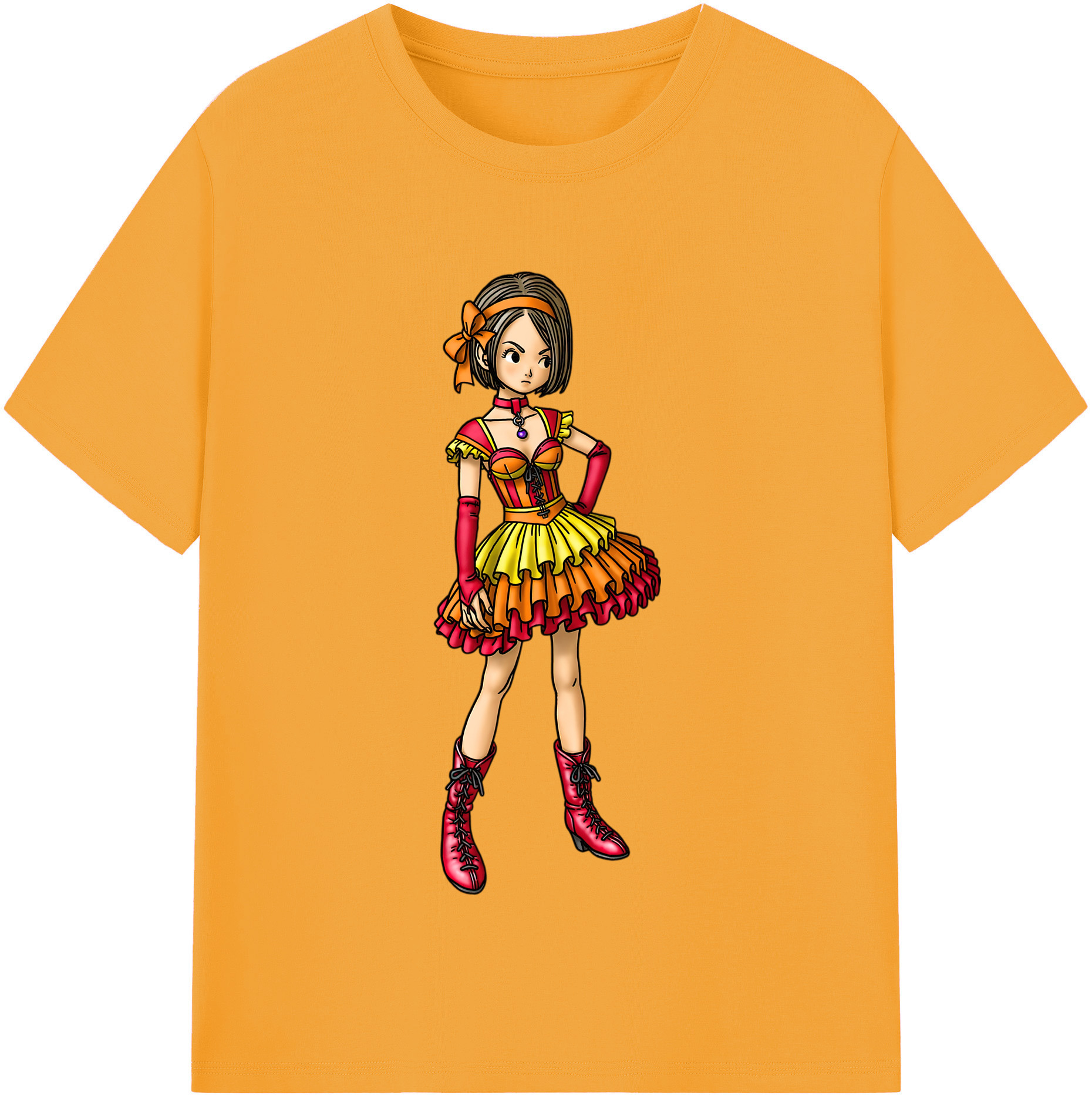 （画像用） ドラゴンクエスト Doragon Kuesuto Dragon Quest レディースカジュアルプリントTシャツ（綿100％）