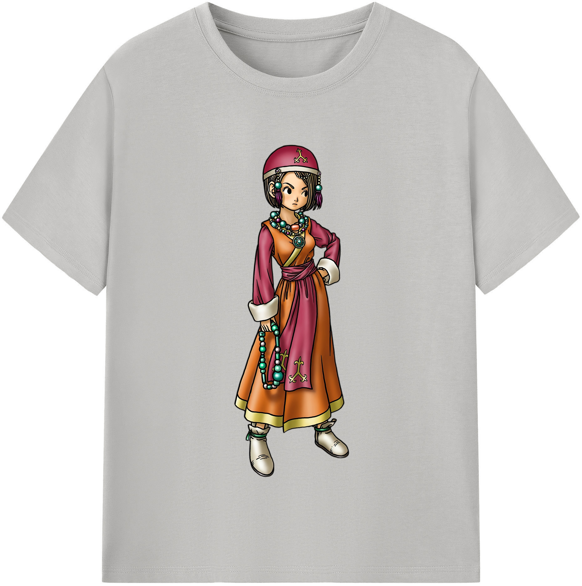 （画像用） ドラゴンクエスト Doragon Kuesuto Dragon Quest レディースカジュアルプリントTシャツ（綿100％）