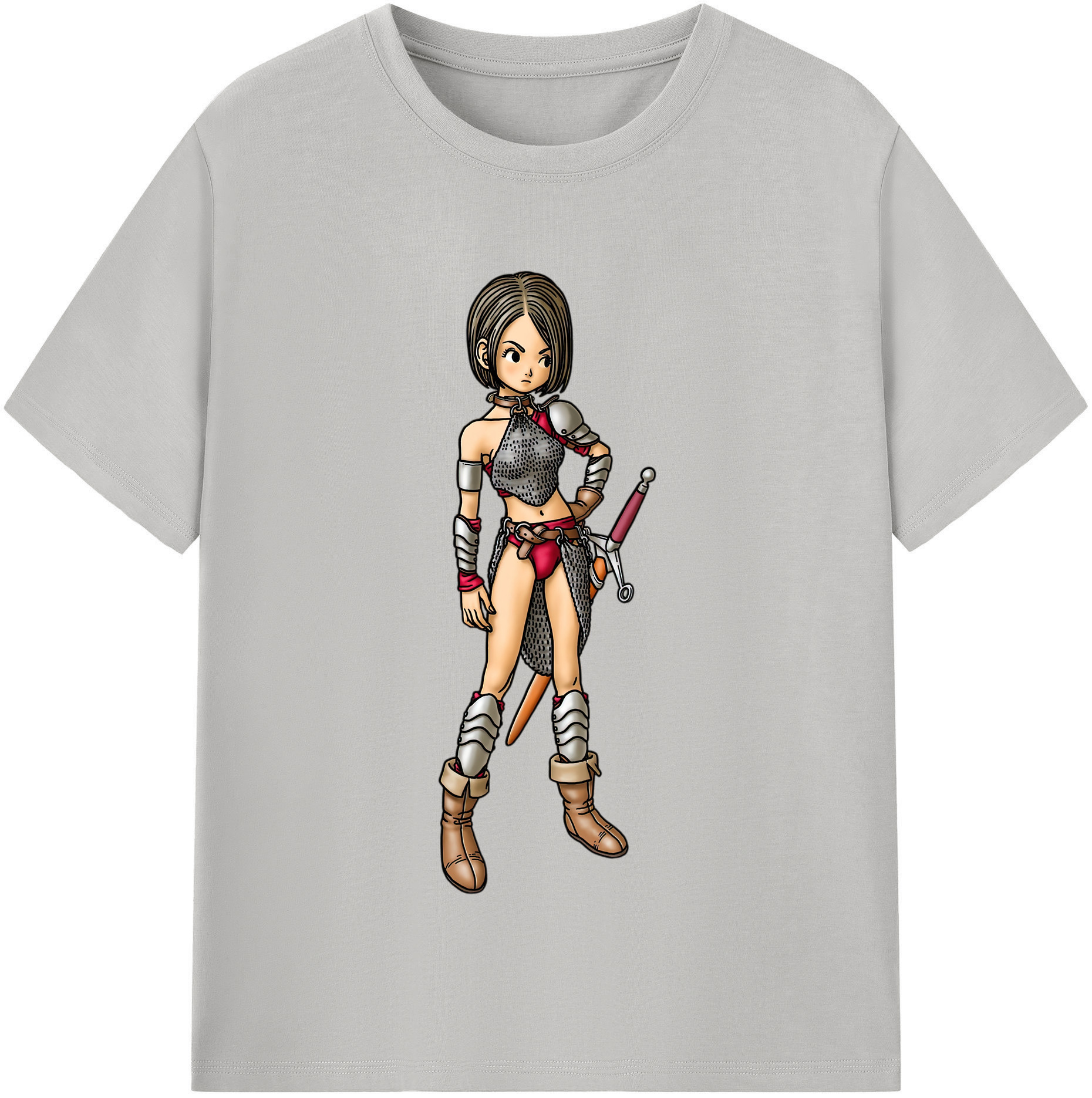 （画像用） ドラゴンクエスト Doragon Kuesuto Dragon Quest レディースカジュアルプリントTシャツ（綿100％）