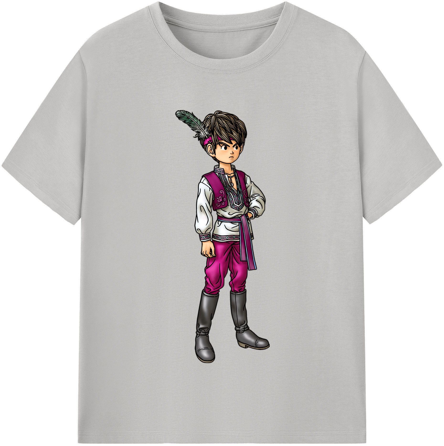（画像用） ドラゴンクエスト Doragon Kuesuto Dragon Quest レディースカジュアルプリントTシャツ（綿100％）