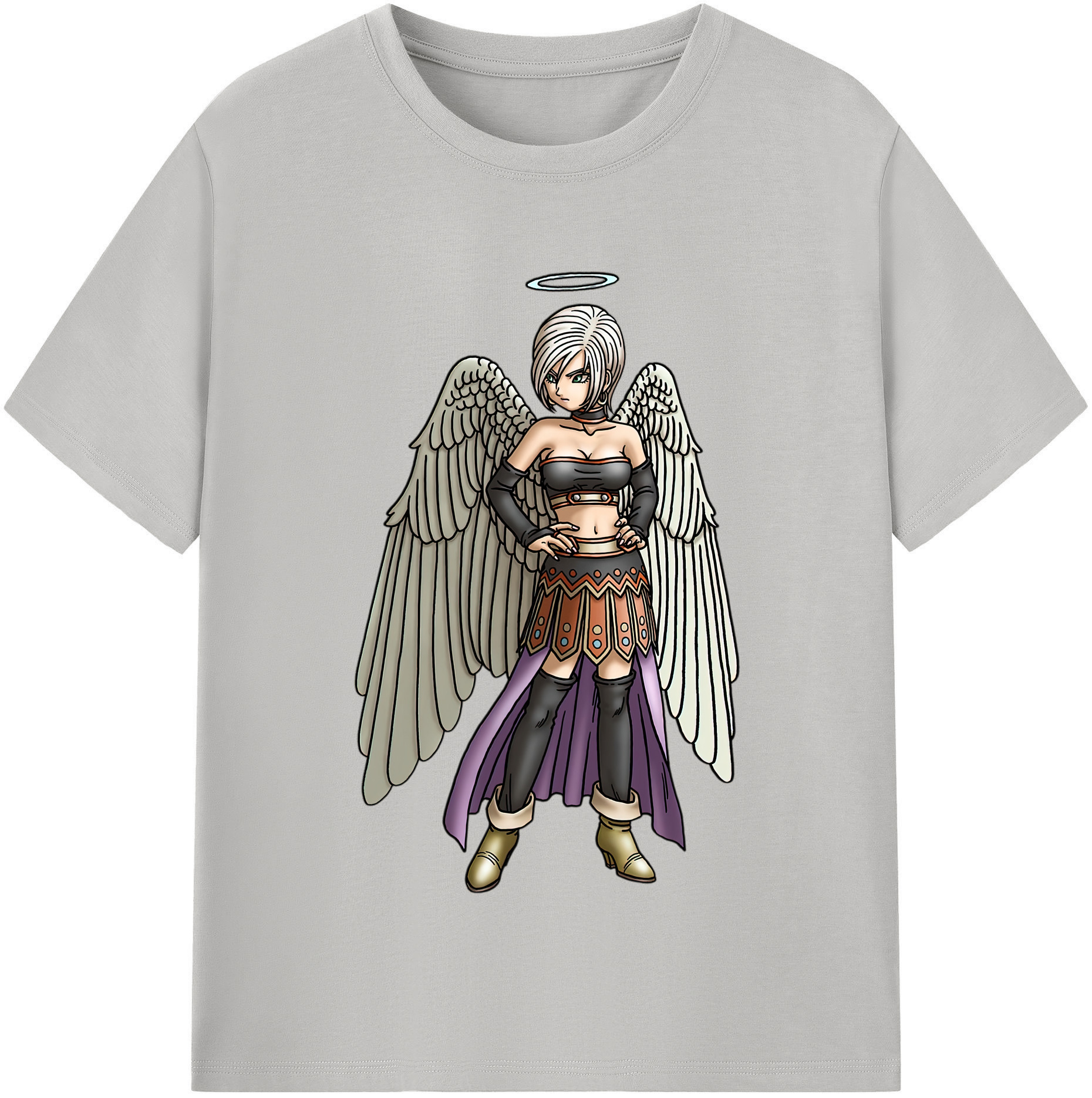 （画像用） ドラゴンクエスト Doragon Kuesuto Dragon Quest レディースカジュアルプリントTシャツ（綿100％）