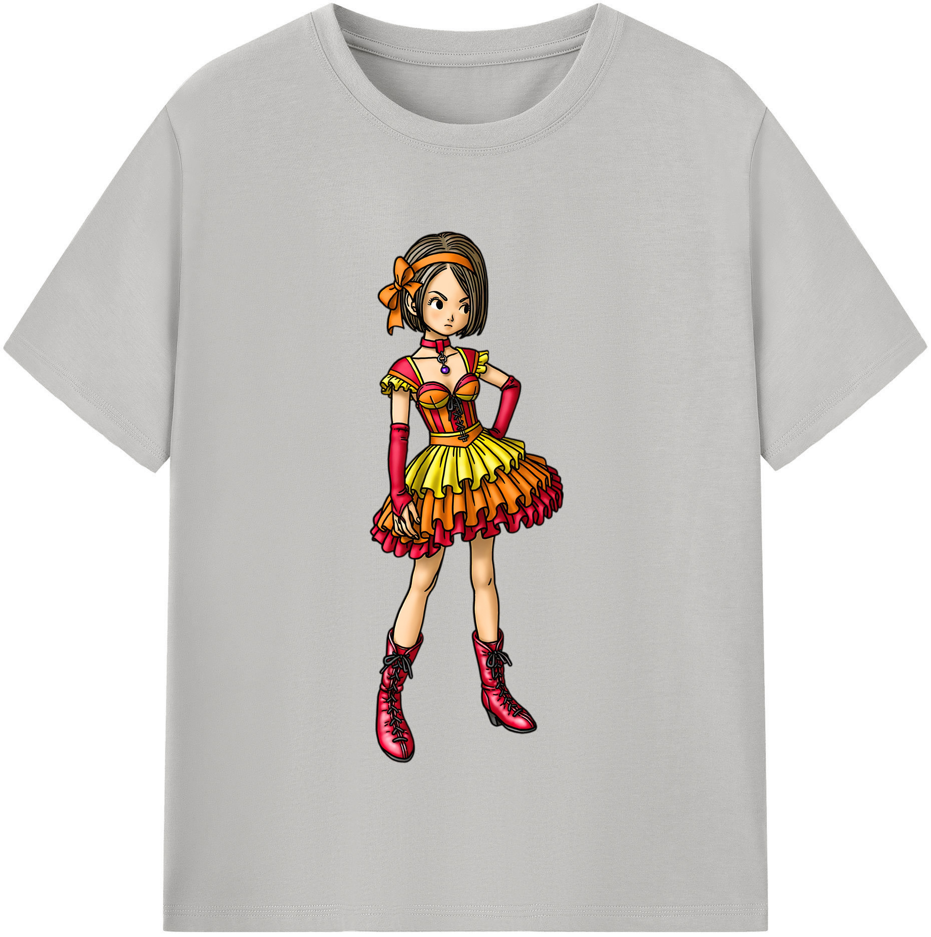 （画像用） ドラゴンクエスト Doragon Kuesuto Dragon Quest レディースカジュアルプリントTシャツ（綿100％）