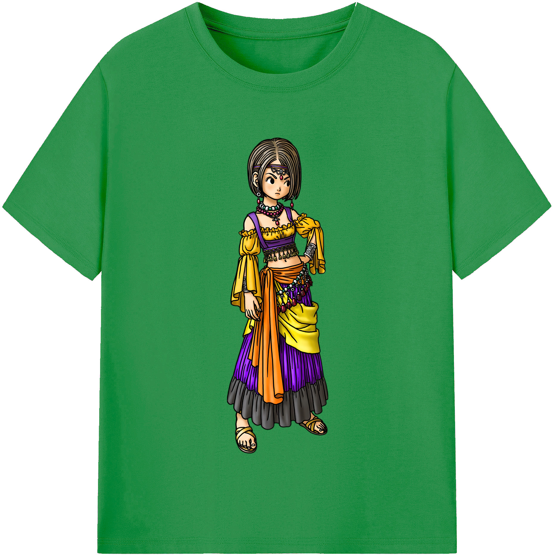 （画像用） ドラゴンクエスト Doragon Kuesuto Dragon Quest レディースカジュアルプリントTシャツ（綿100％）