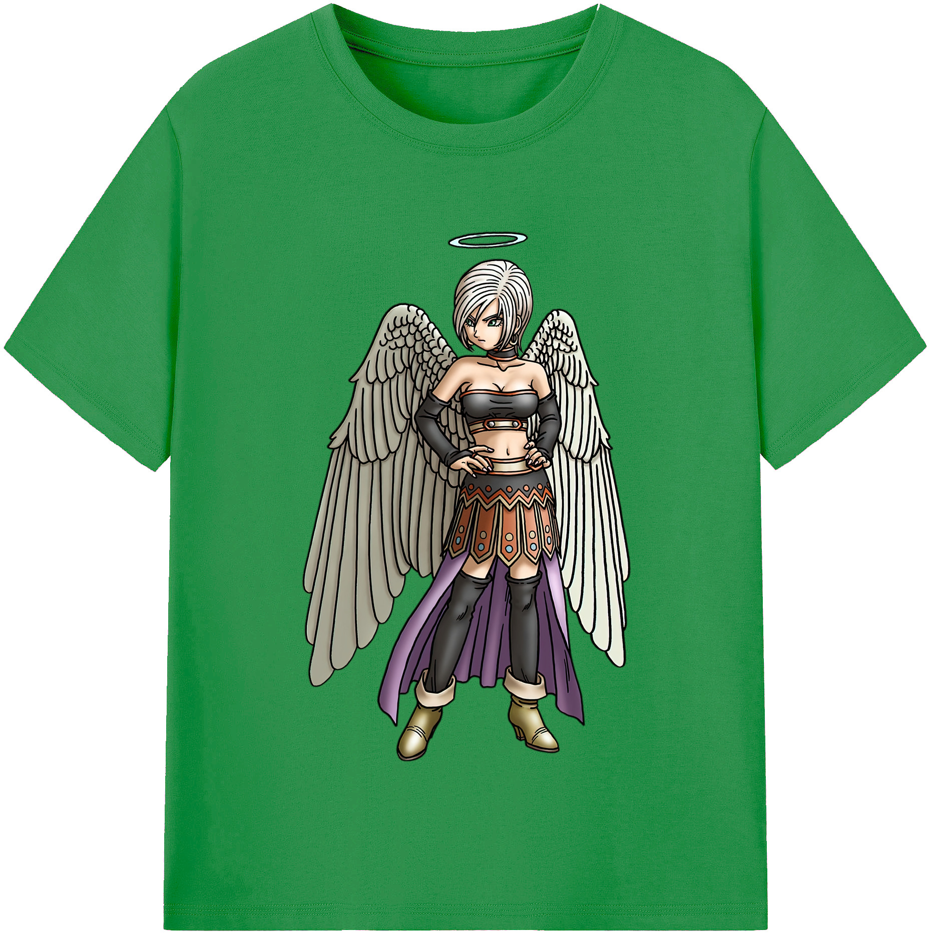 （画像用） ドラゴンクエスト Doragon Kuesuto Dragon Quest レディースカジュアルプリントTシャツ（綿100％）