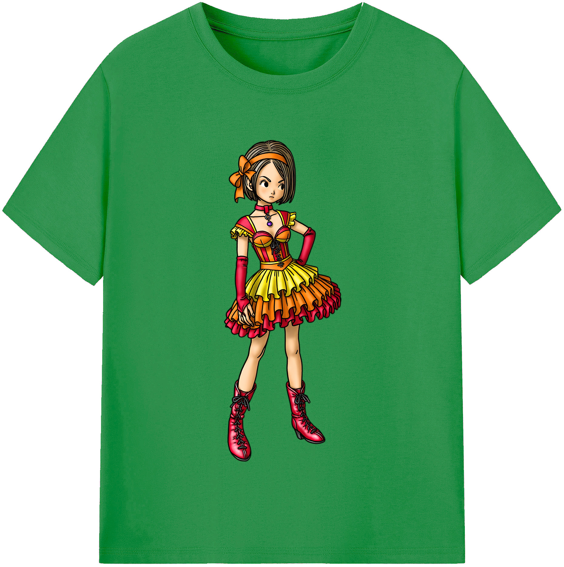（画像用） ドラゴンクエスト Doragon Kuesuto Dragon Quest レディースカジュアルプリントTシャツ（綿100％）