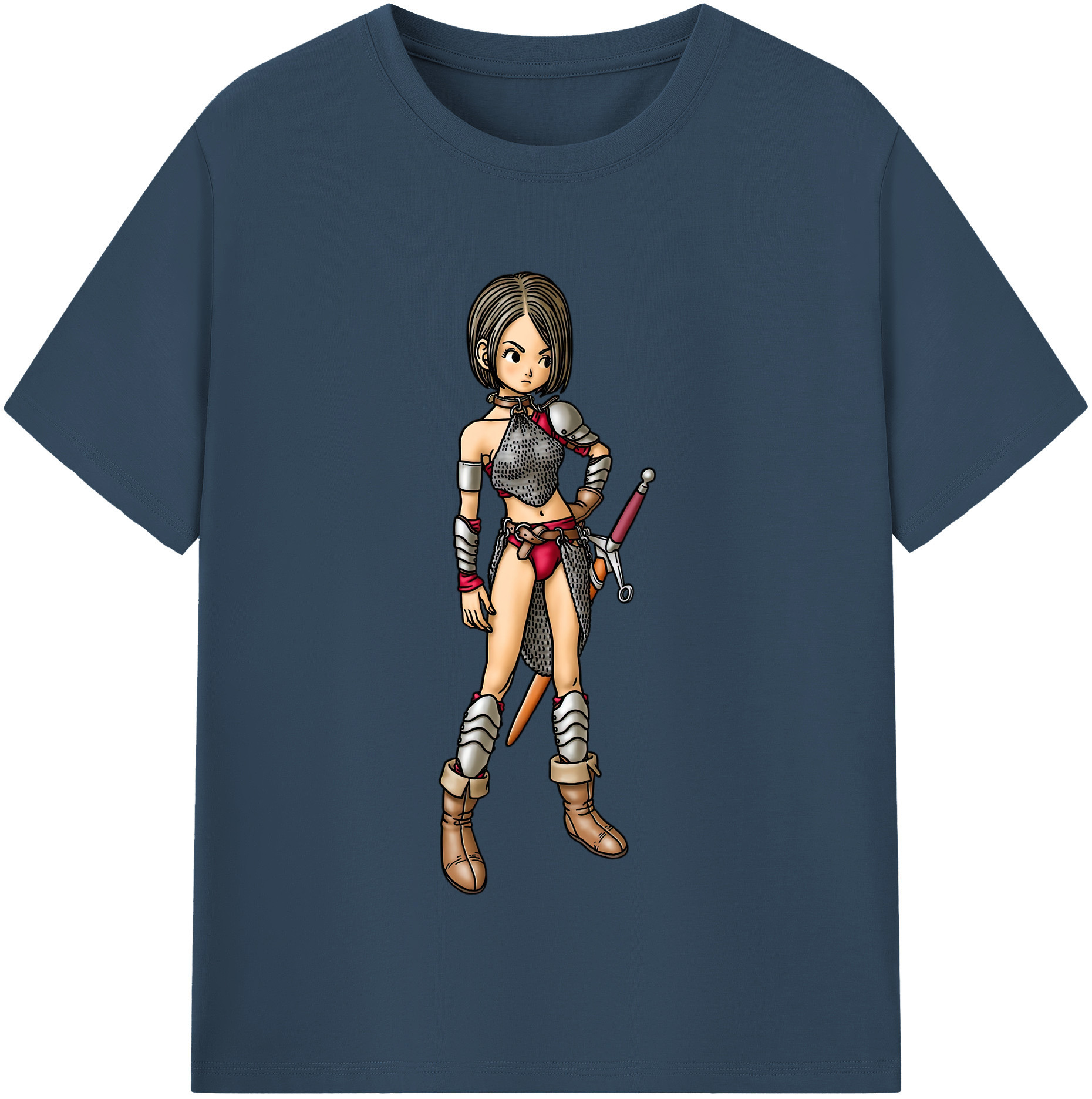 （画像用） ドラゴンクエスト Doragon Kuesuto Dragon Quest レディースカジュアルプリントTシャツ（綿100％）