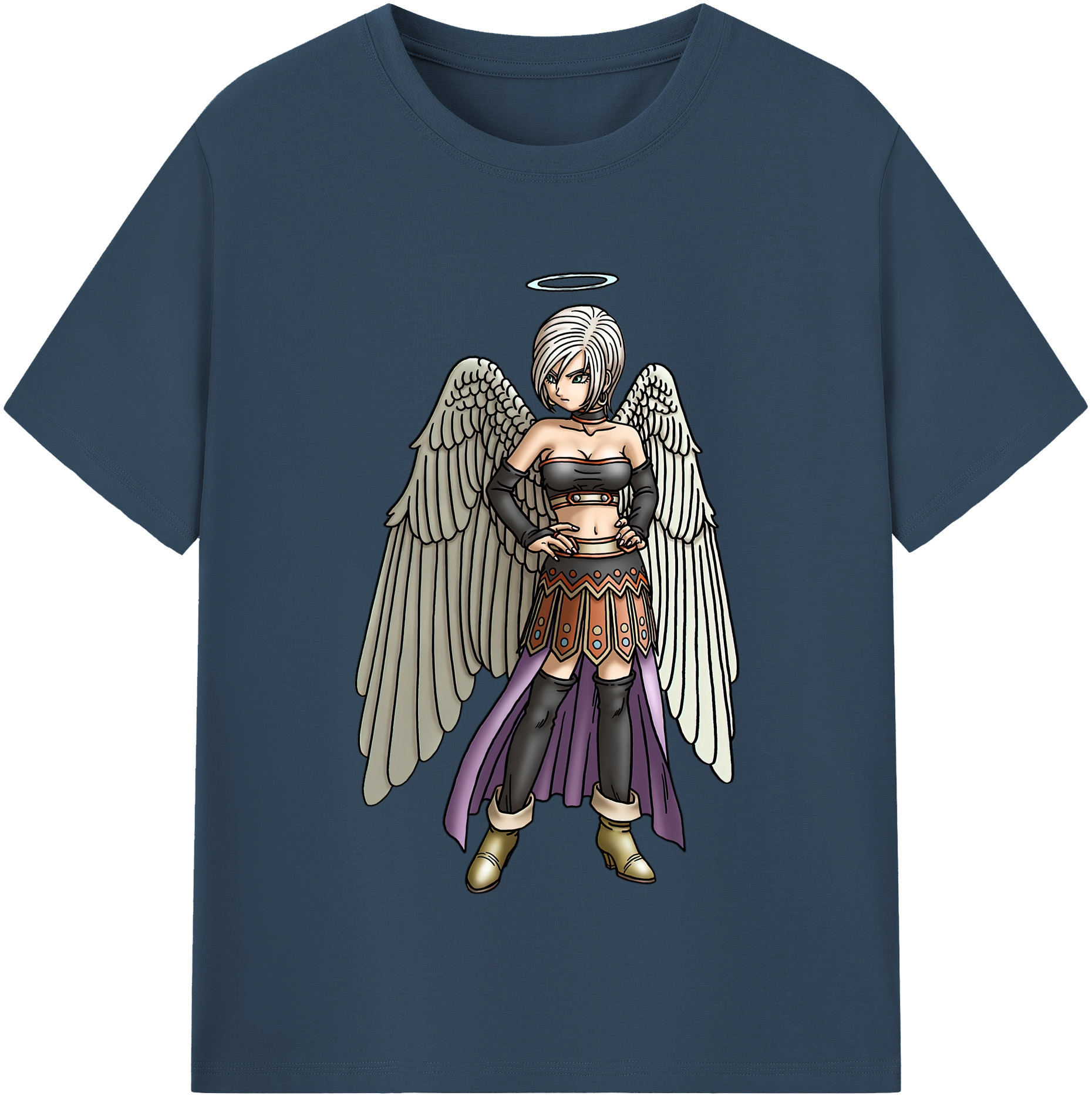 （画像用） ドラゴンクエスト Doragon Kuesuto Dragon Quest レディースカジュアルプリントTシャツ（綿100％）