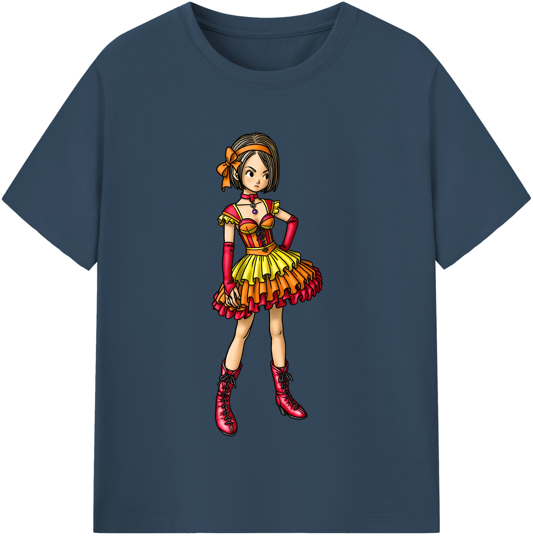 （画像用） ドラゴンクエスト Doragon Kuesuto Dragon Quest レディースカジュアルプリントTシャツ（綿100％）