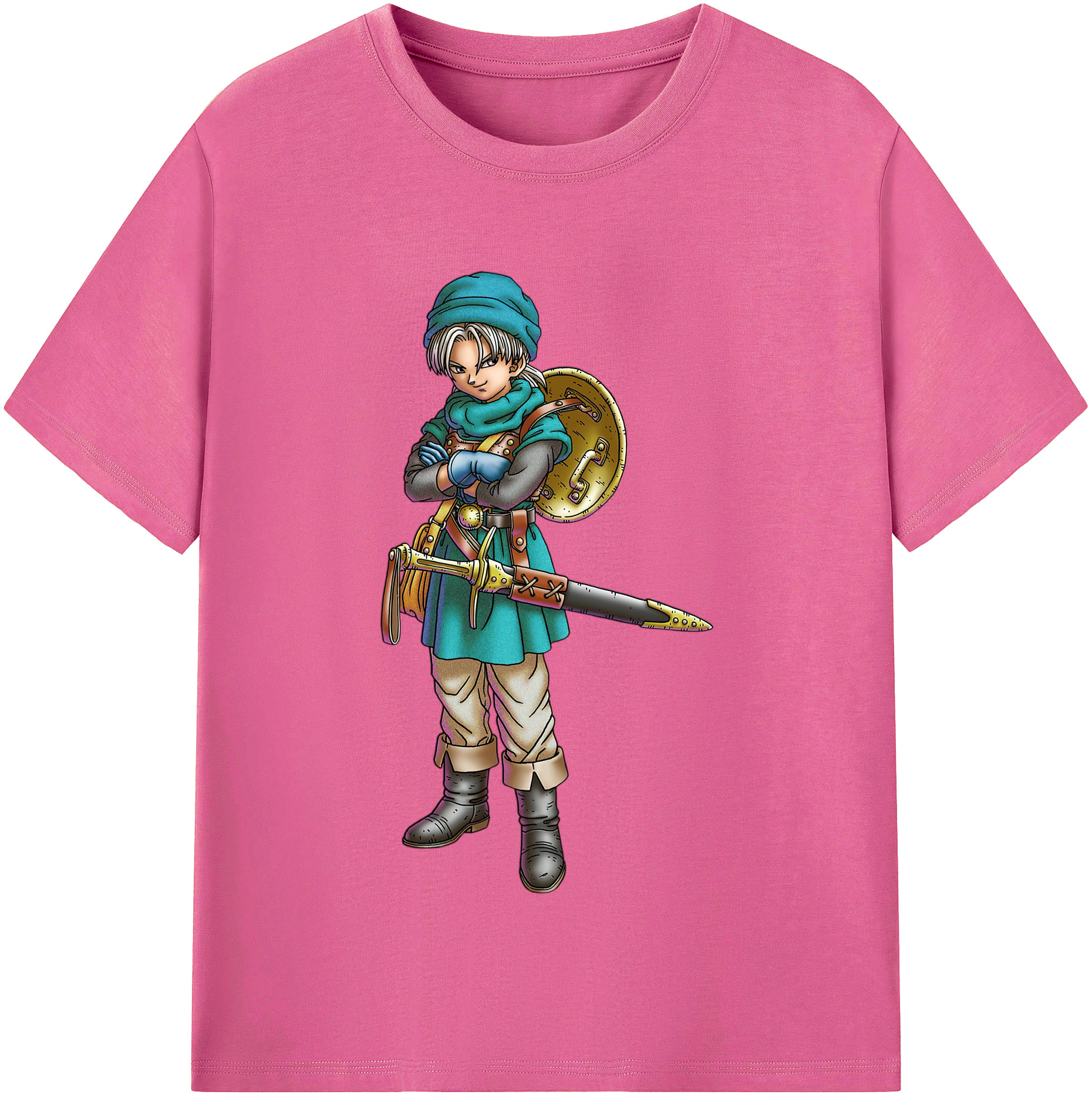 （画像用） ドラゴンクエスト Doragon Kuesuto Dragon Quest レディースカジュアルプリントTシャツ（綿100％）