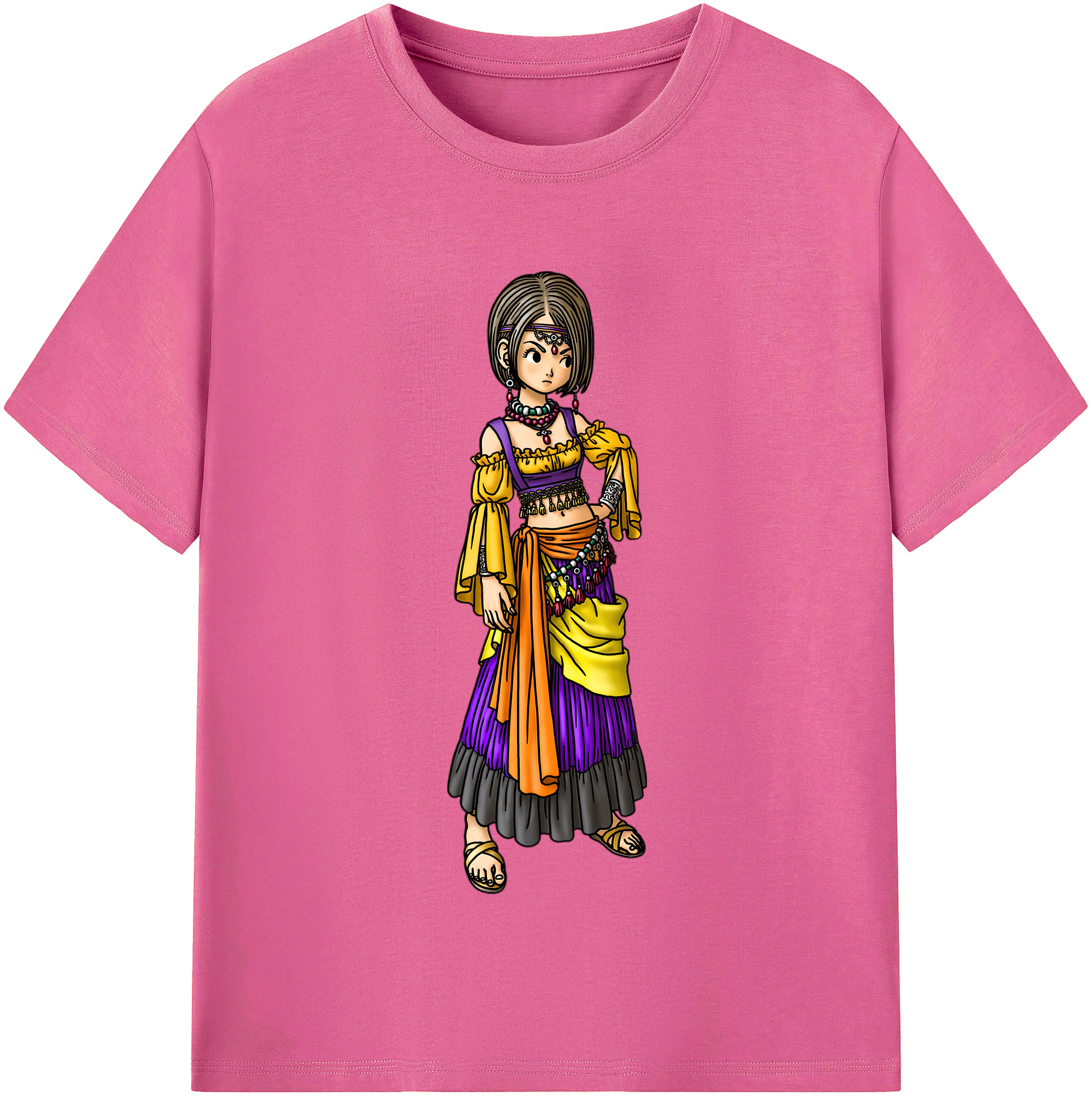 （画像用） ドラゴンクエスト Doragon Kuesuto Dragon Quest レディースカジュアルプリントTシャツ（綿100％）