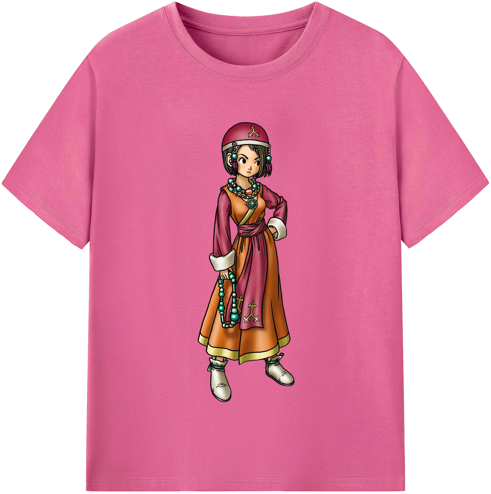 （画像用） ドラゴンクエスト Doragon Kuesuto Dragon Quest レディースカジュアルプリントTシャツ（綿100％）