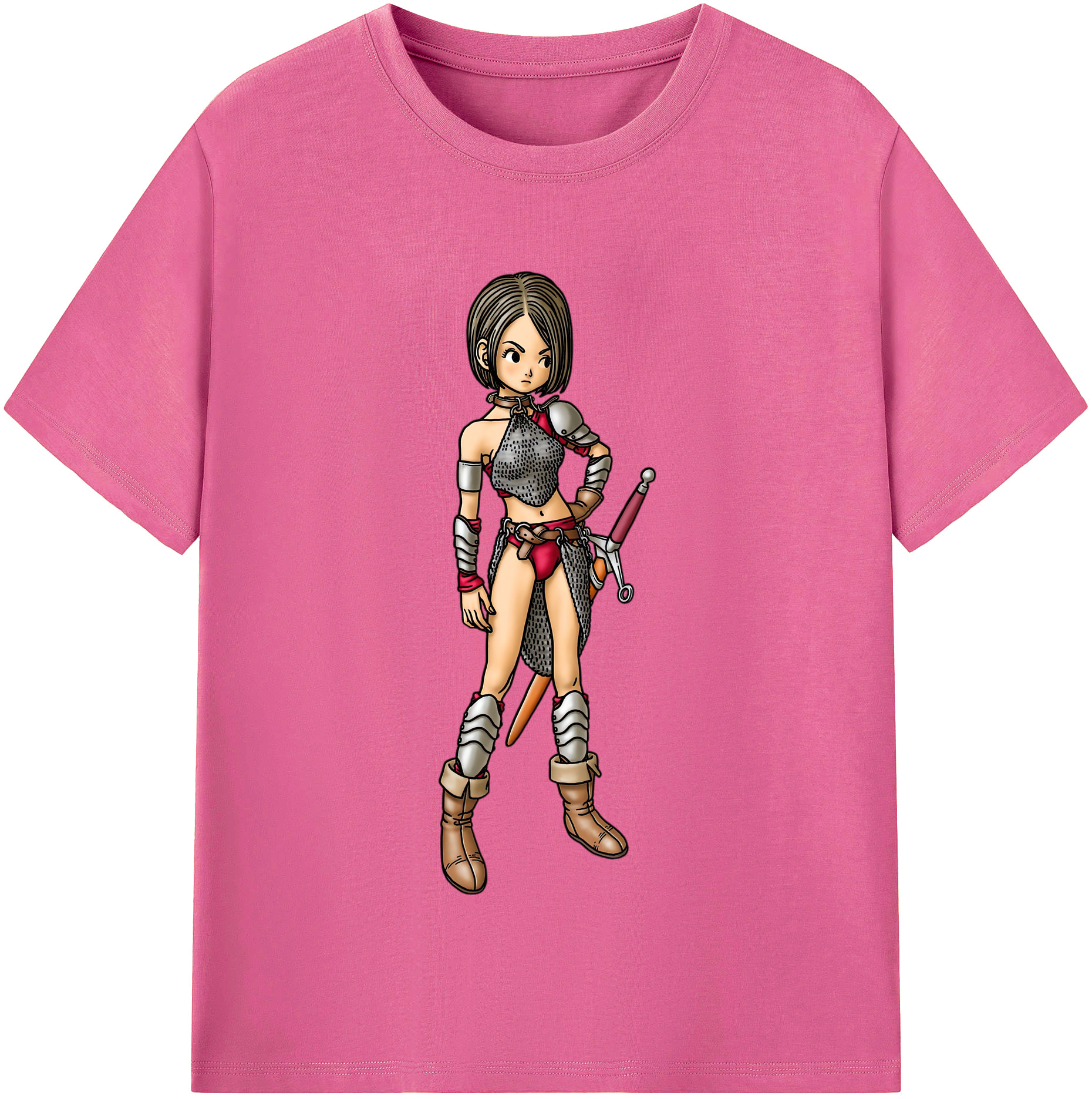 （画像用） ドラゴンクエスト Doragon Kuesuto Dragon Quest レディースカジュアルプリントTシャツ（綿100％）